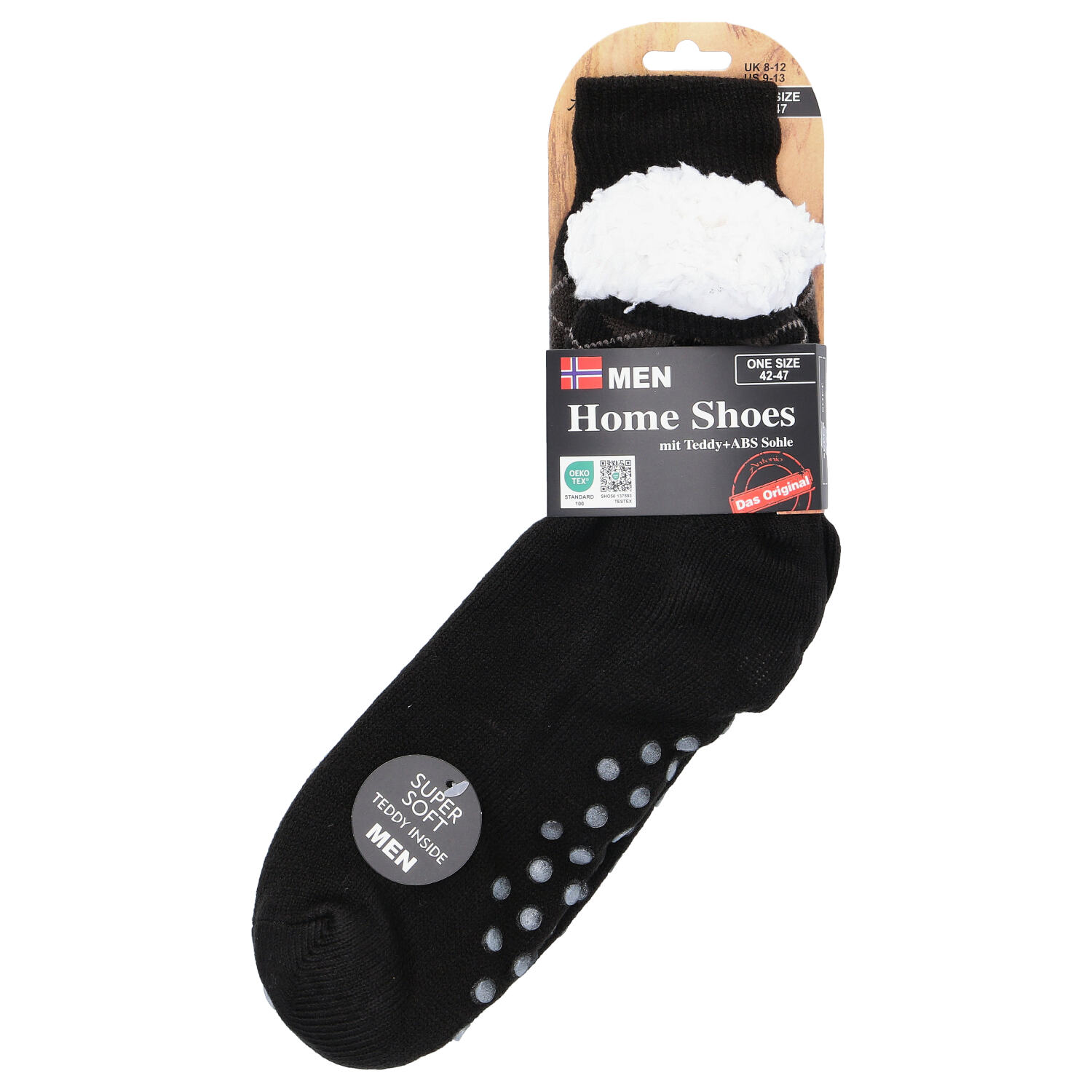 Antonio Herren Hüttensocken Gr. 42-47 ABS Sohle  schwarz Abbildung 1