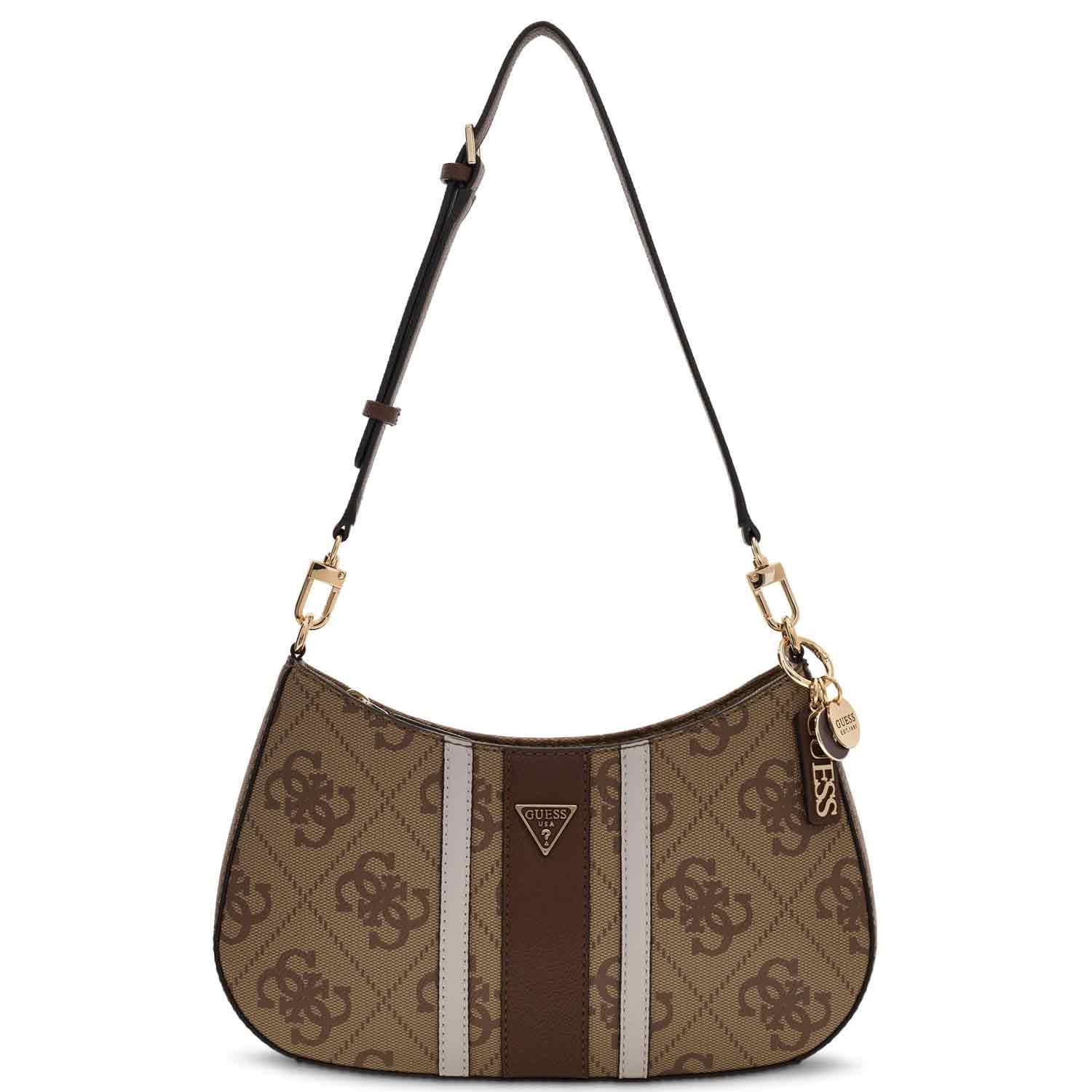 GUESS Umhängetasche Noelle II Top Zip Latte Logo/Brown Abbildung 1