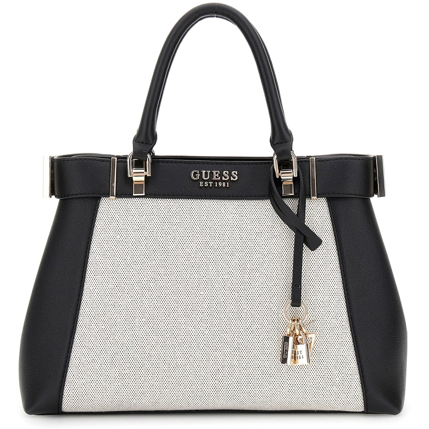 GUESS Damen Handtasche Anadela natural/black