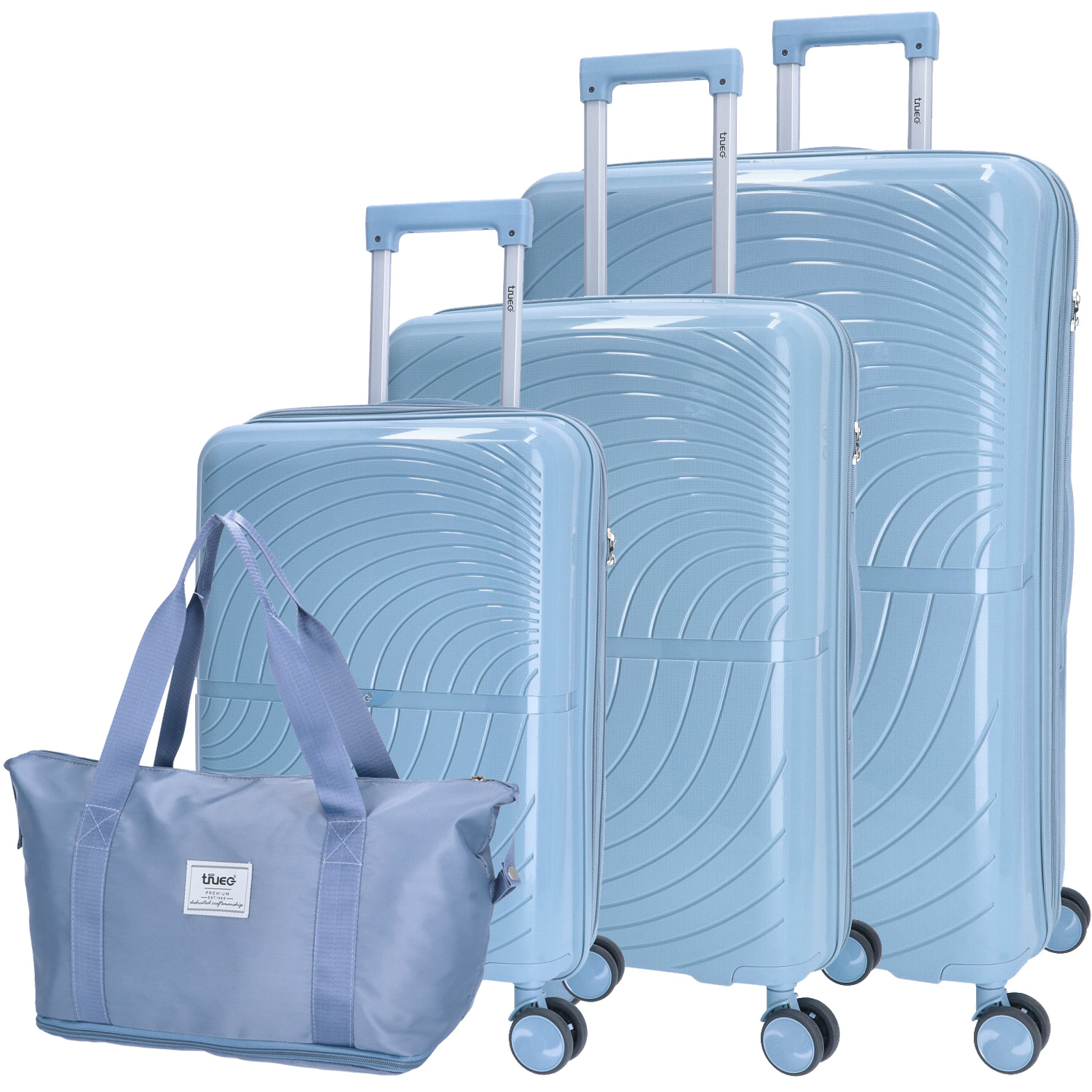 TheTrueC 4-Rad Kofferset 4-teilig mit Reisetasche Paris Blue