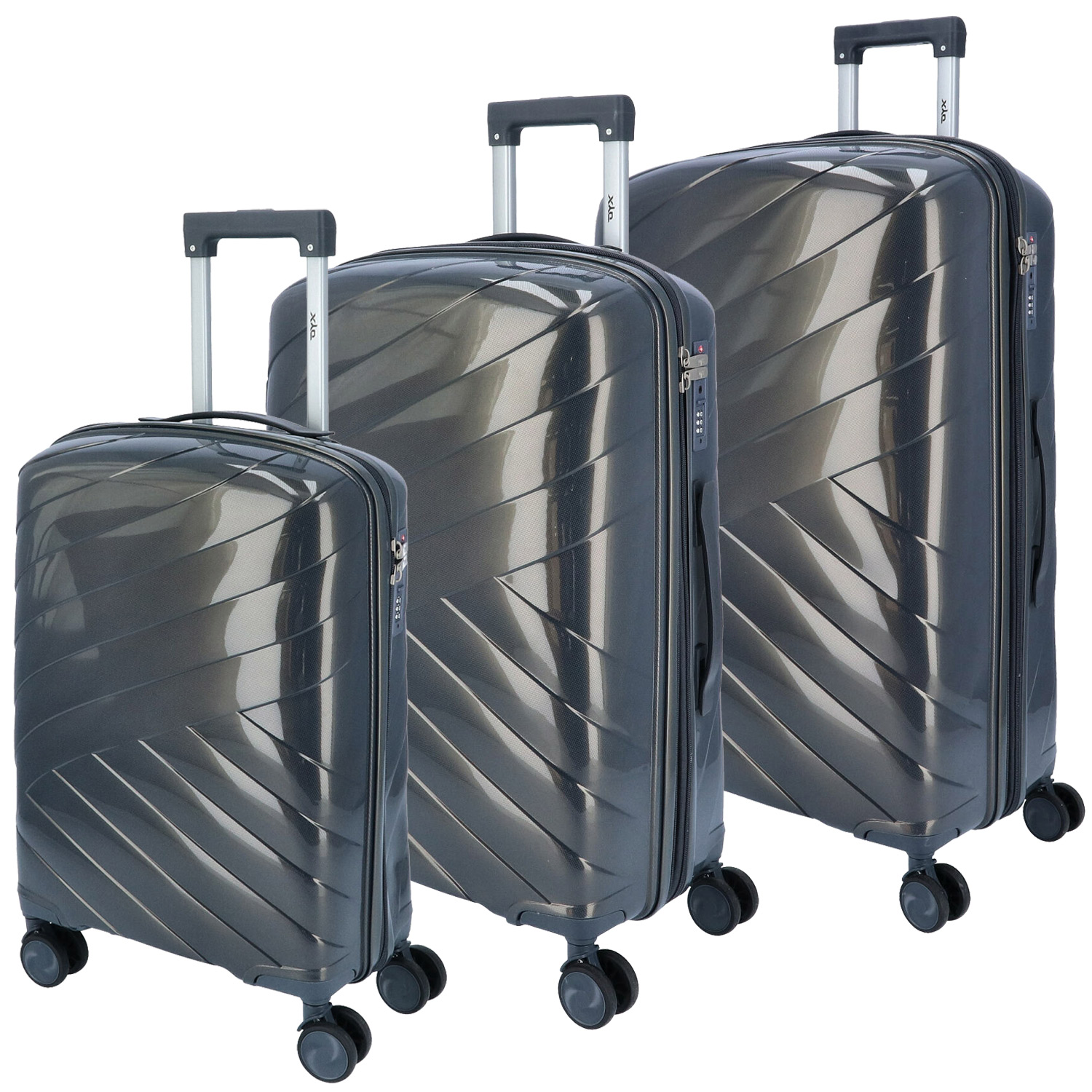DYX 4 Rollen Trolley 3er Set S/M/L Dubai grau Abbildung 1