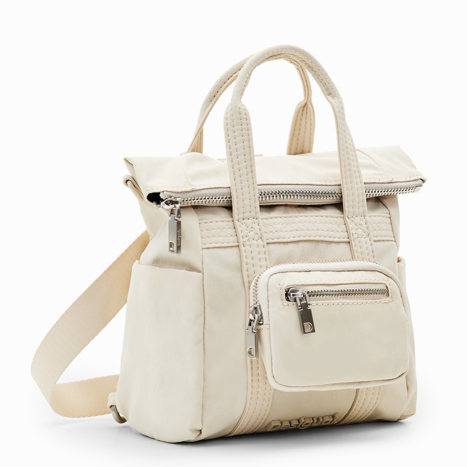 Desigual Damentasche/Rucksack 2in1 Voyager Micro blanco roto