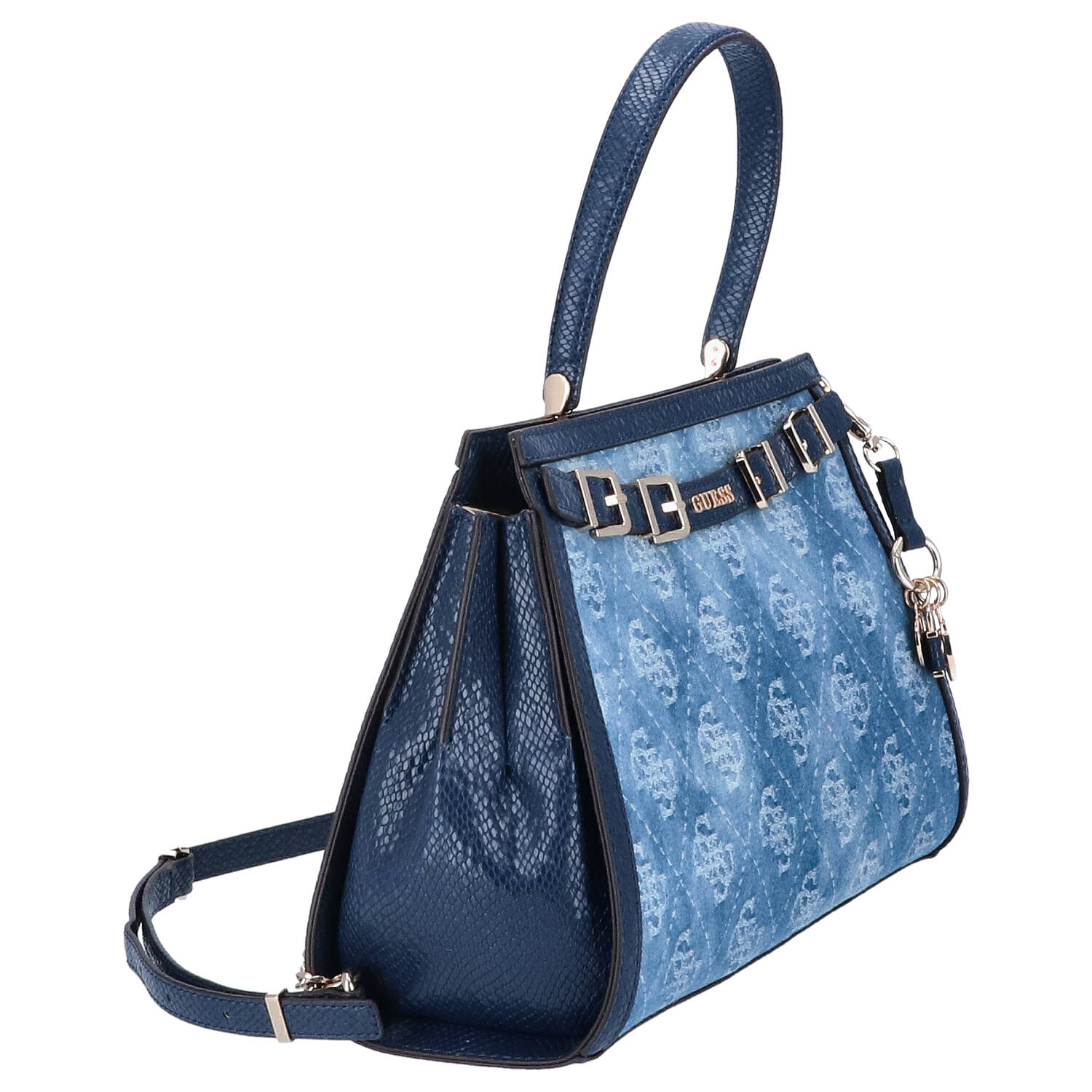 GUESS Handtasche DOVIE Satchel Denim Logo Abbildung 5