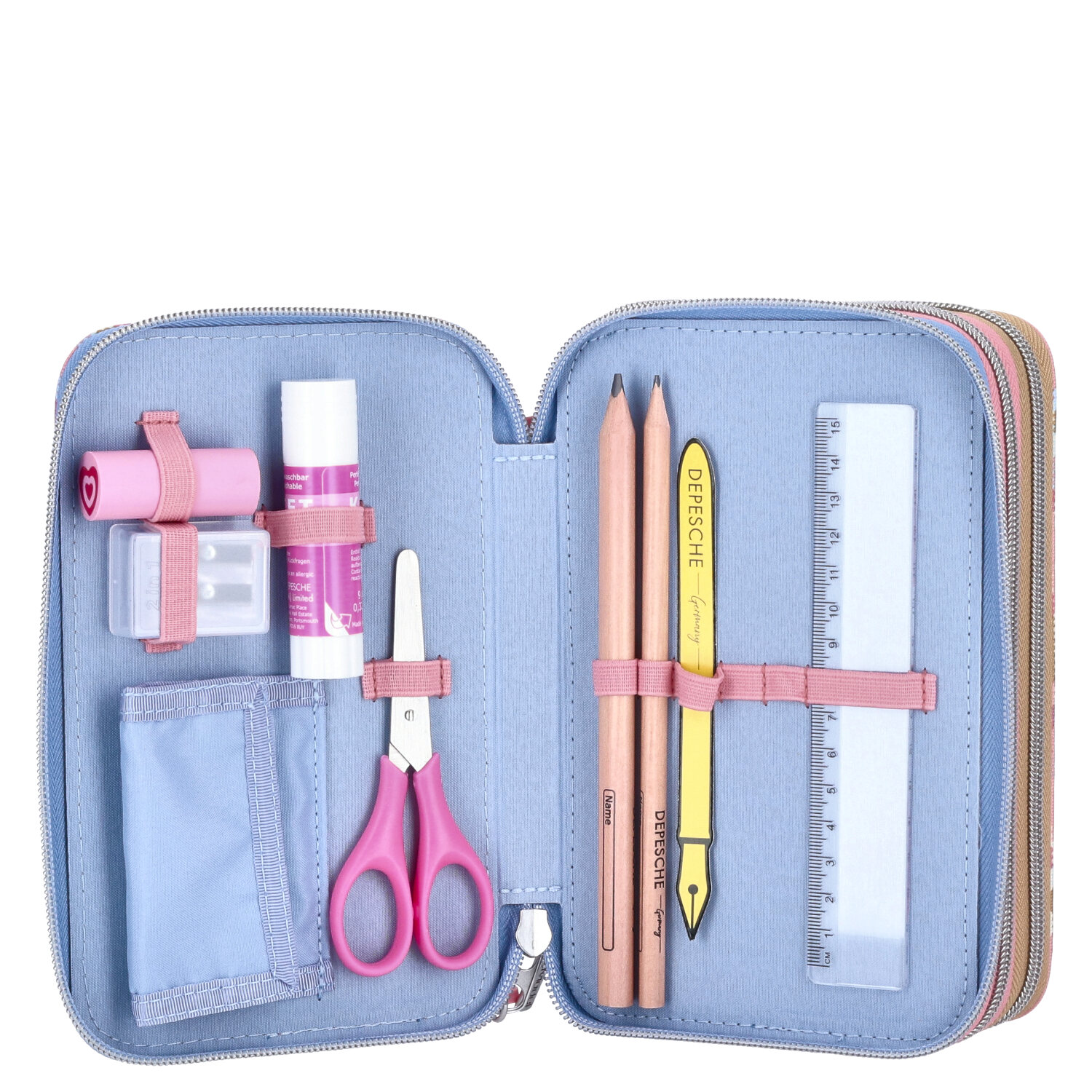 Depesche 3-Fach Federtasche TOPModel TEAM TEDDY 89-Pink Abbildung 5