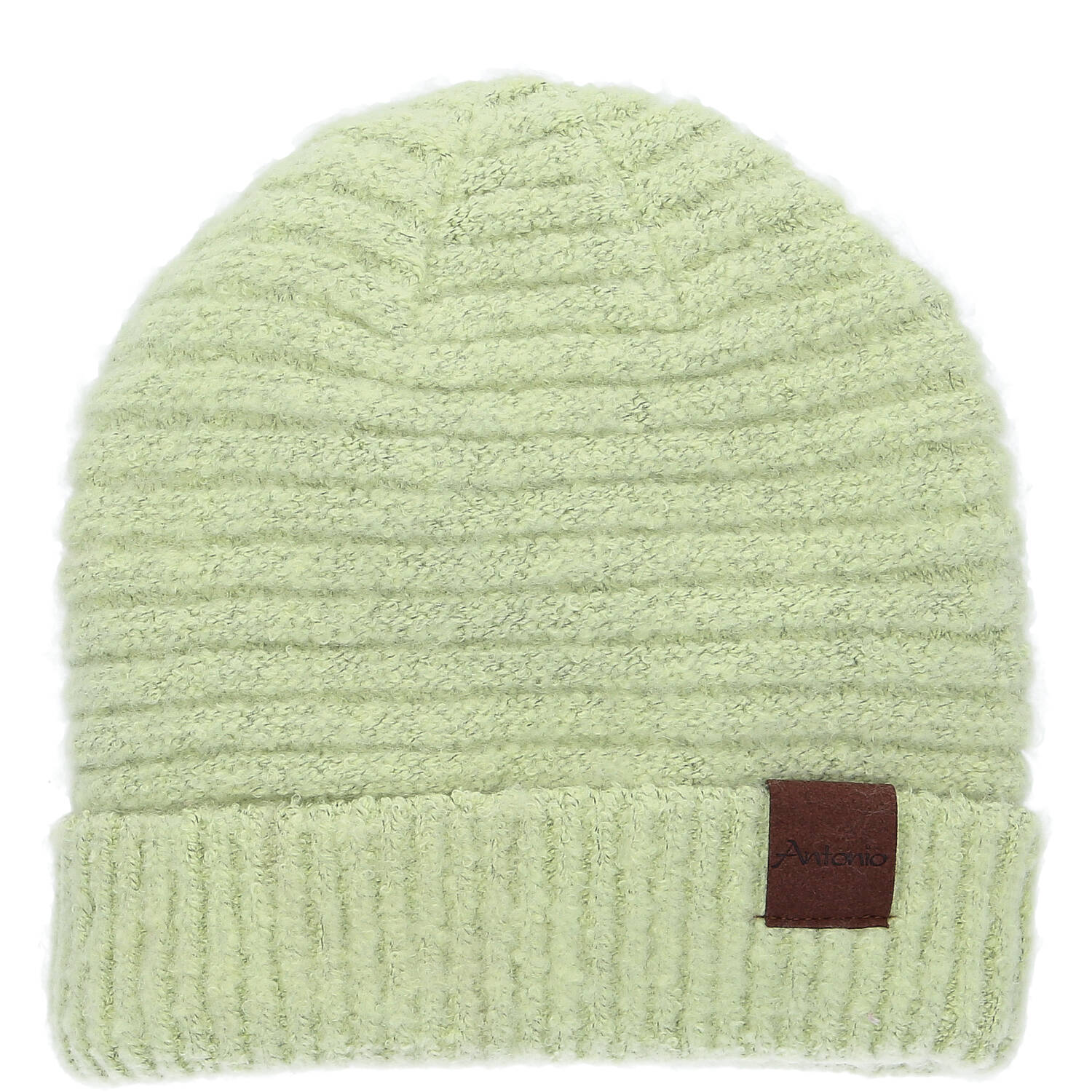 Antonio Damen Strick Mütze Bouclé Beanie  Green