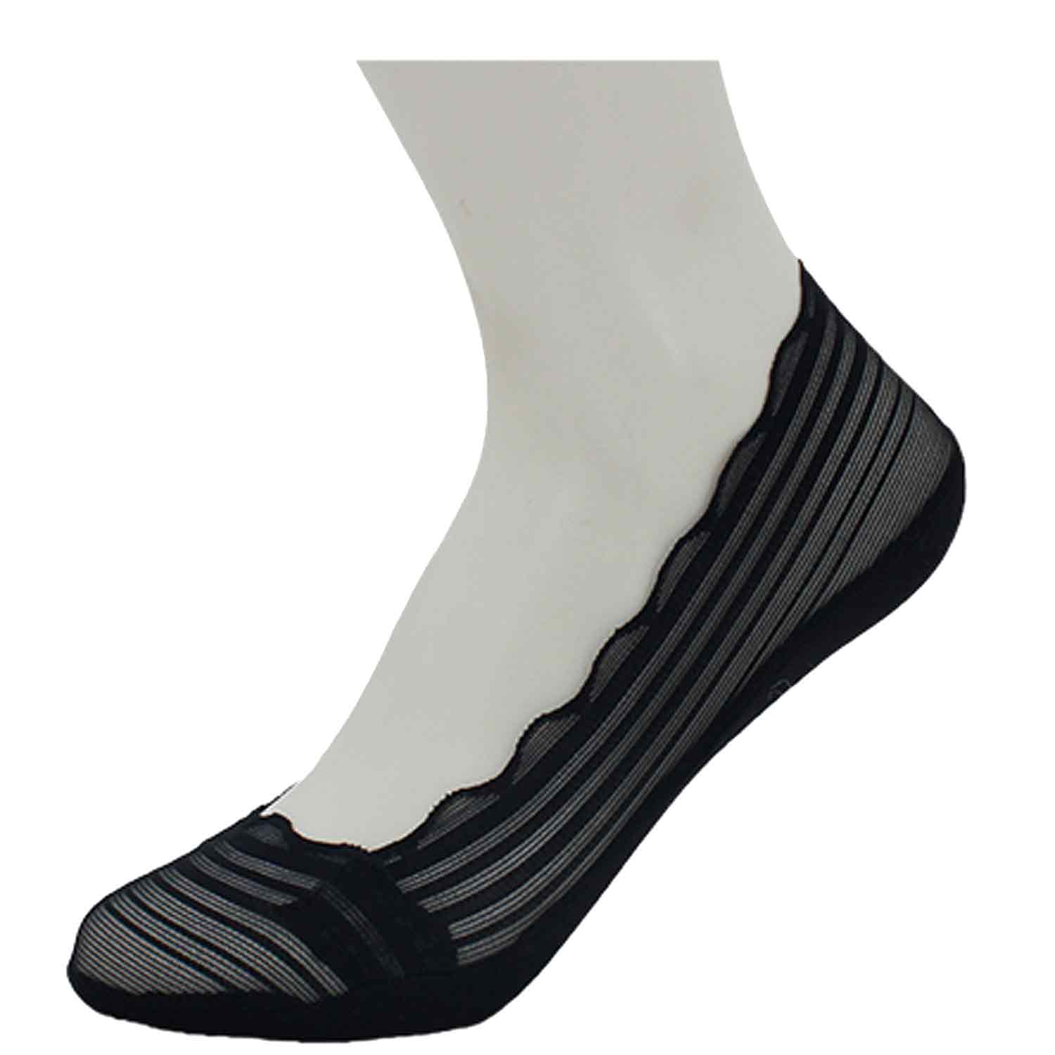 The Skandinavian Brand 5er Pack Ballerina Socken mit Spitze Gr. 36-41 schwarz