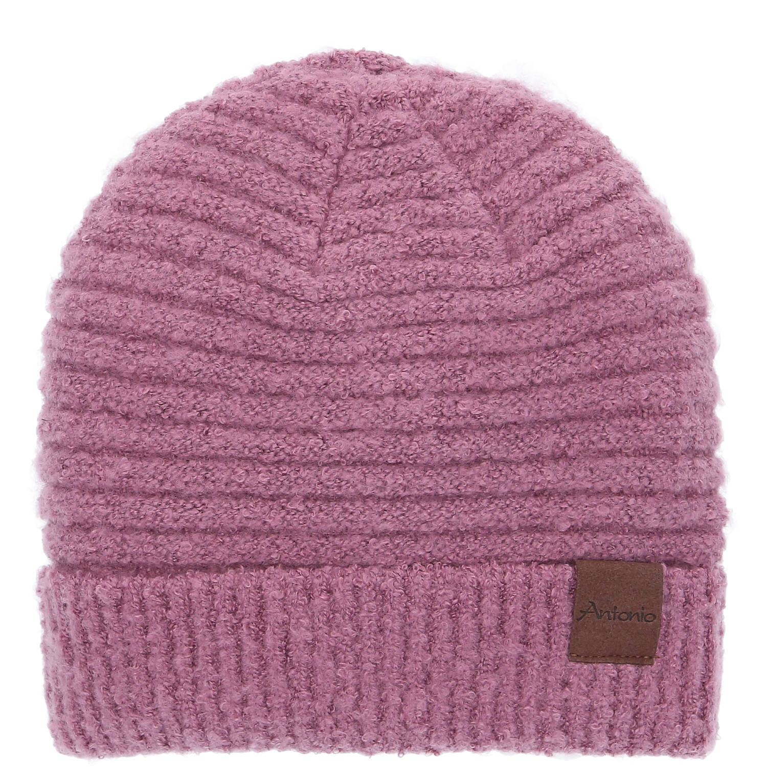 Antonio Damen Strick Mütze Bouclé Beanie  berry