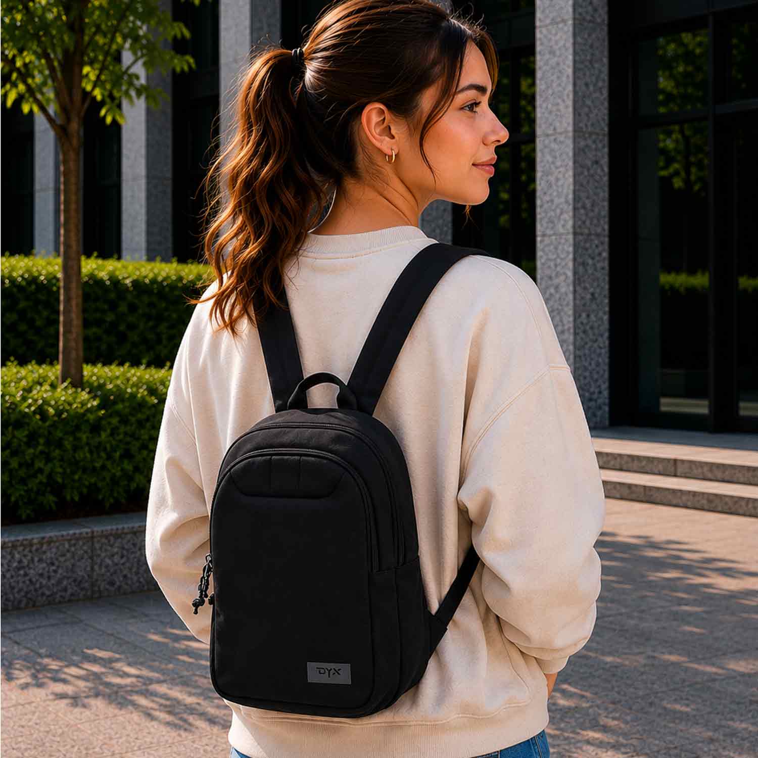 DYX Kleiner City Damenrucksack für Alltag Luna schwarz Abbildung 2