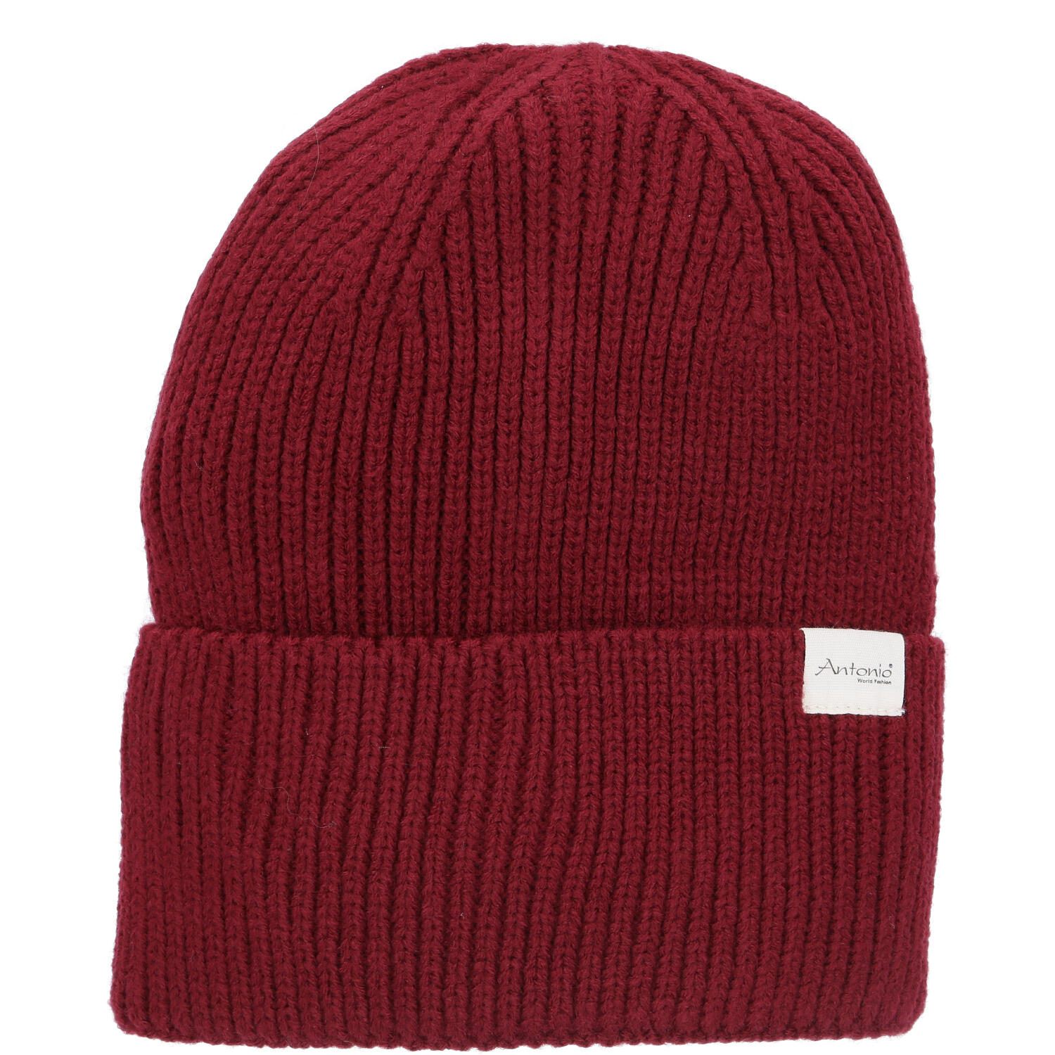 Antonio Winter Strickmütze Beanie mit Umschlag W23/24 bordeaux