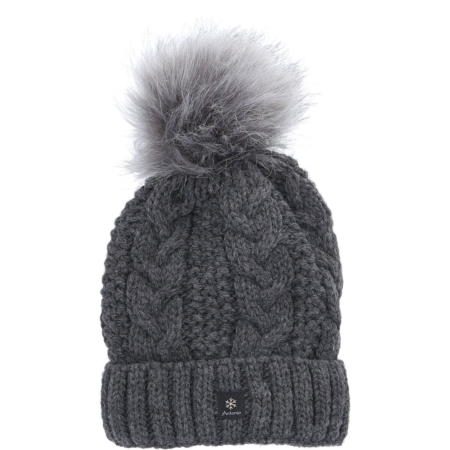 Antonio Damen Strick Mütze Beanie W23/24 dark grey