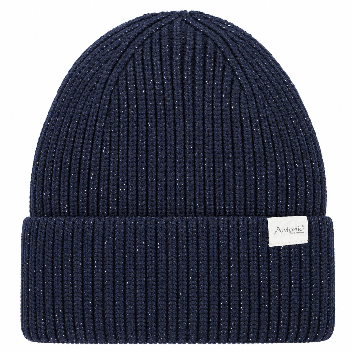Antonio Strickmütze mit Lurex und Umschlag Beanie - navy Abbildung 1