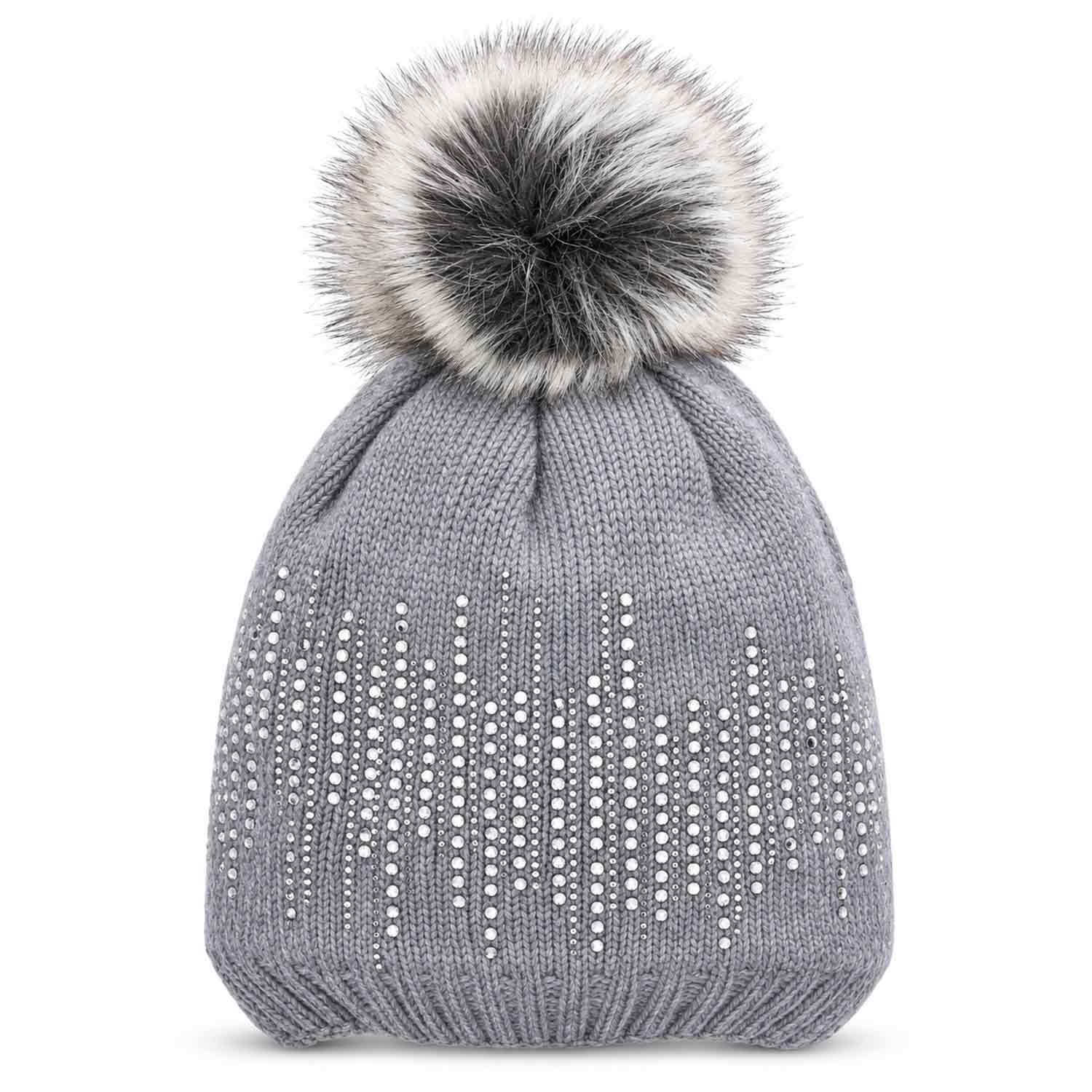 Antonio Strick Mütze Beanie mit Bommel W23/24 grau Abbildung 1
