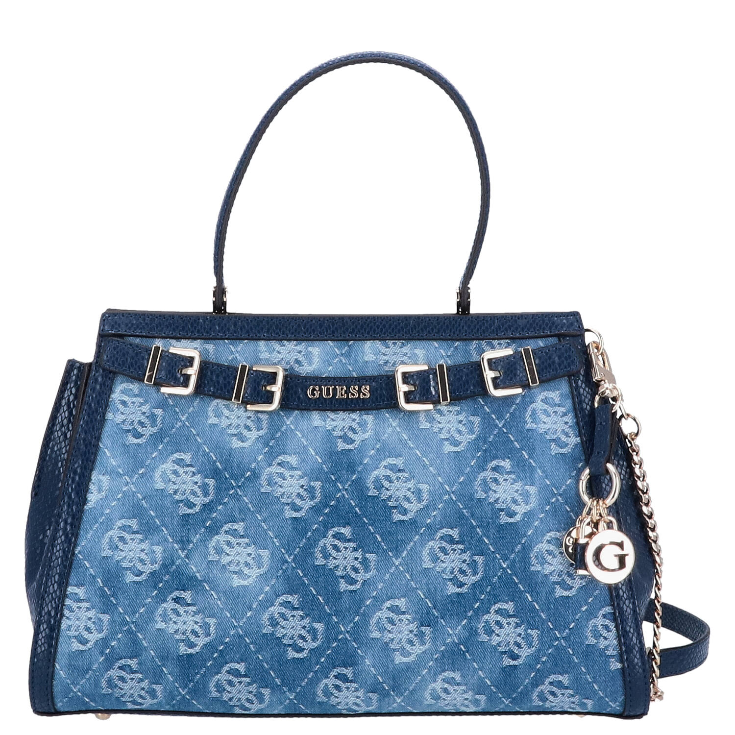 GUESS Handtasche DOVIE Satchel Denim Logo Abbildung 7