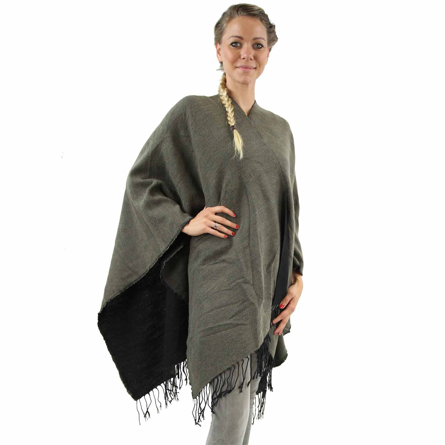 Antonio Cape,Poncho, uni color  Taupe