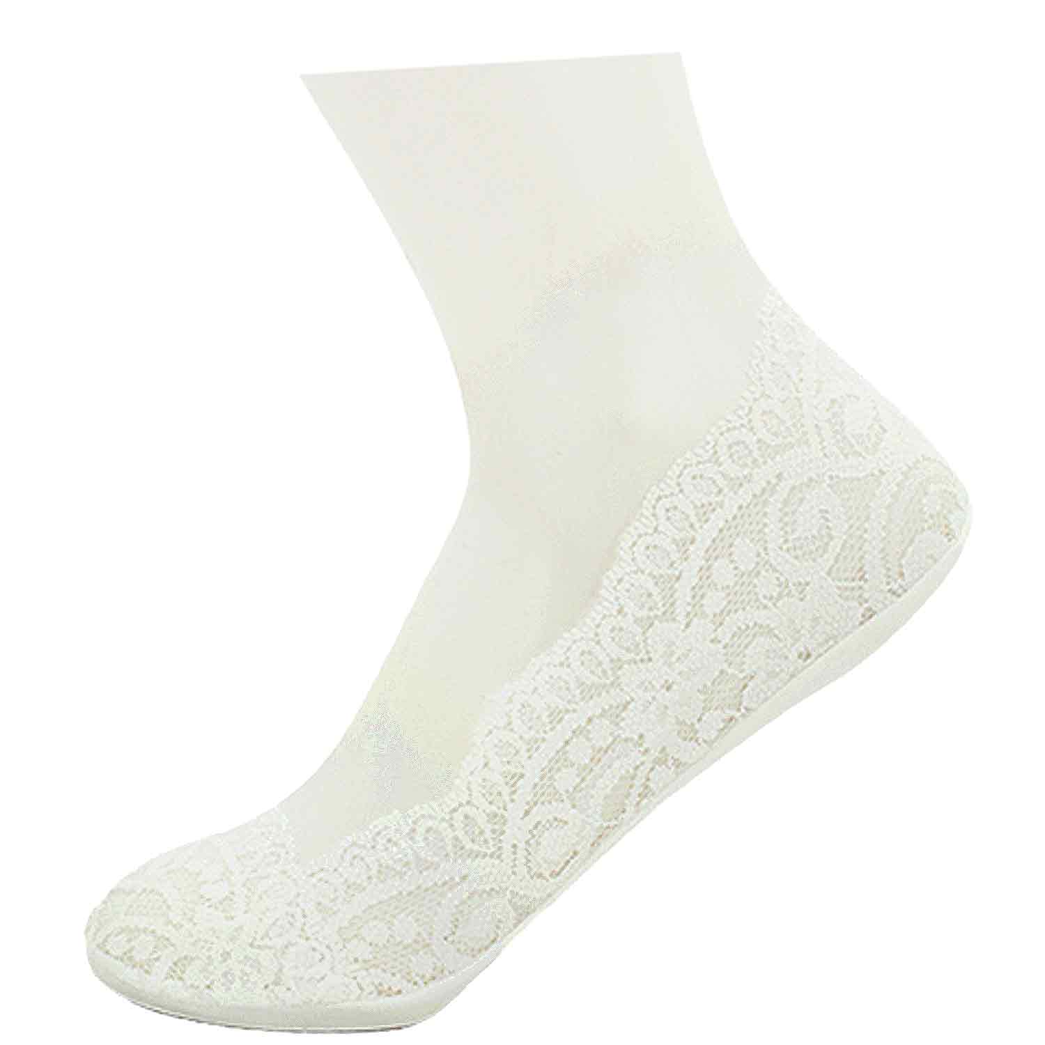 The Skandinavian Brand 5er Pack Ballerina Socken mit Spitze Gr. 36-41 weiß