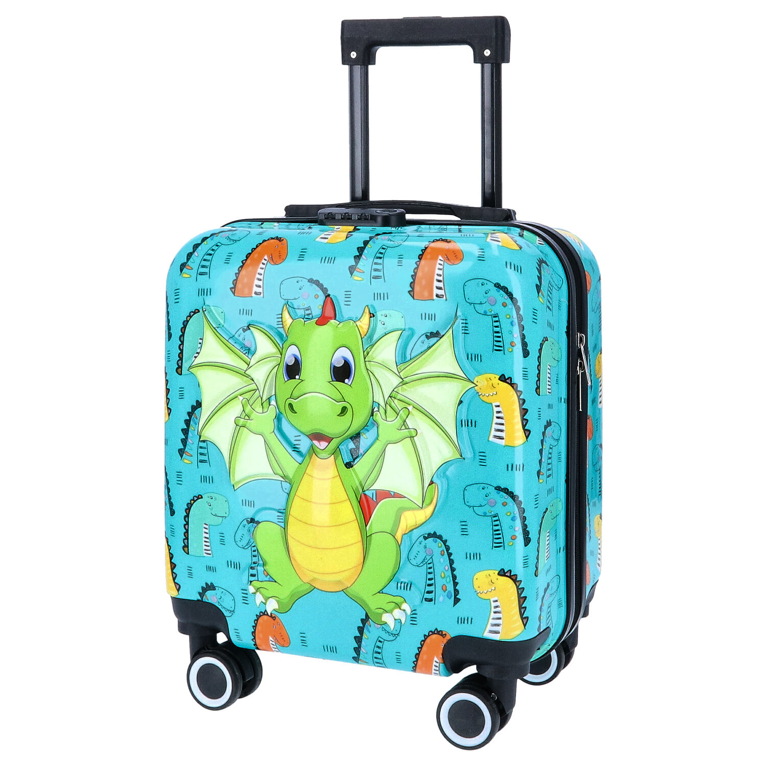TheTrueC Kindertrolley 4 Rollen Dino  grün Abbildung 2