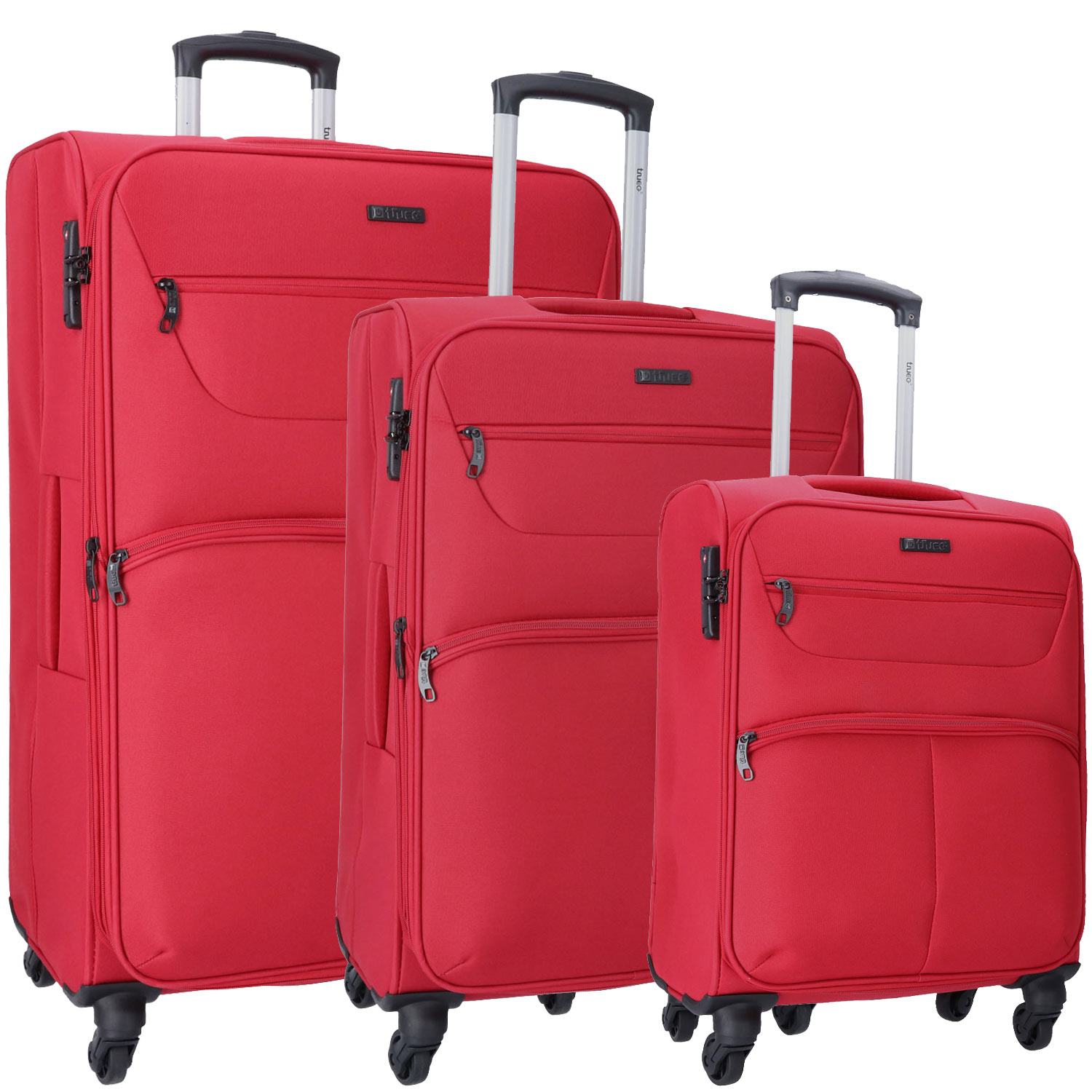TheTrueC 4 Wheels Suitcase Set of 3 Brüssel Brüssel dark red