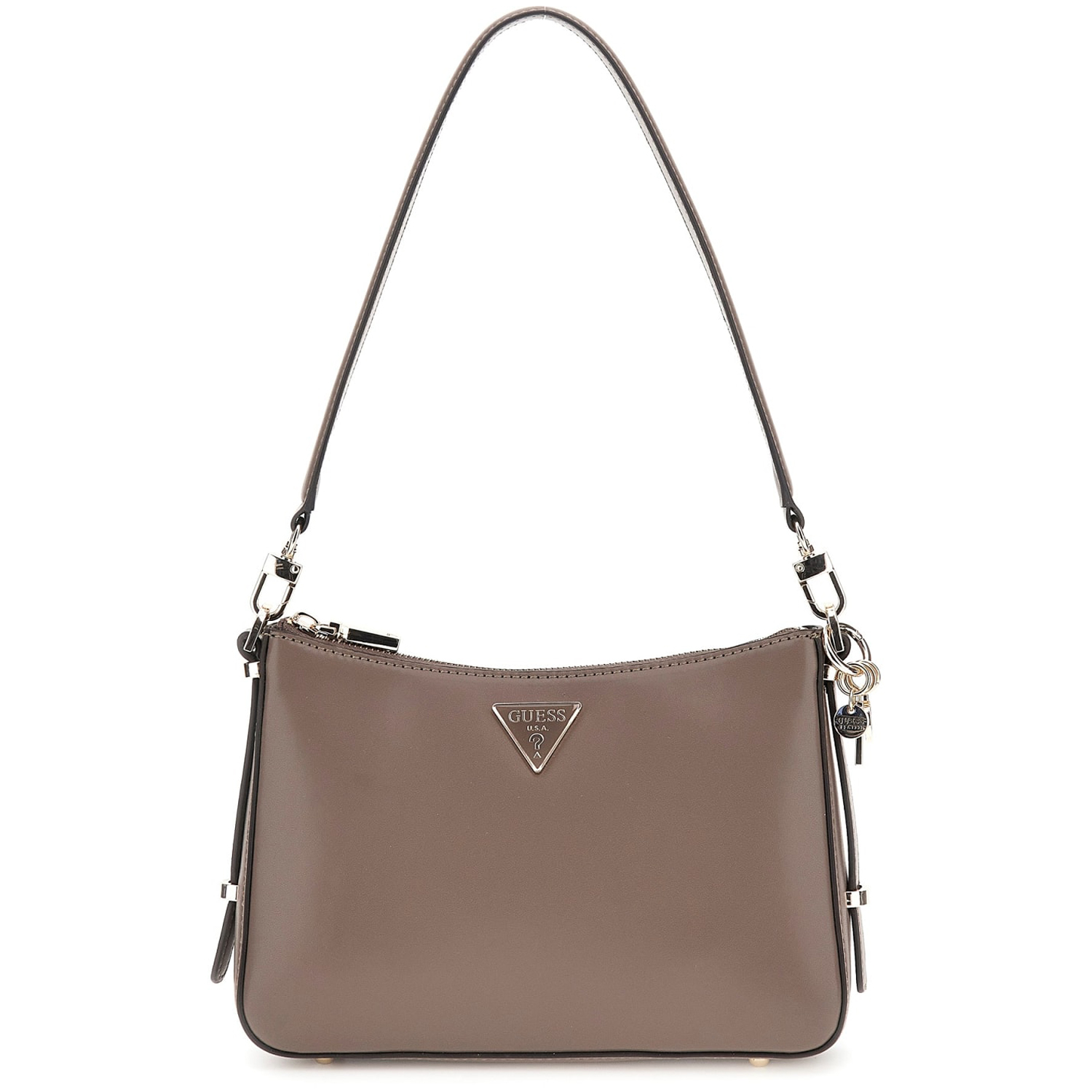 GUESS Damen Schultertasche Daryna Dark Taupe