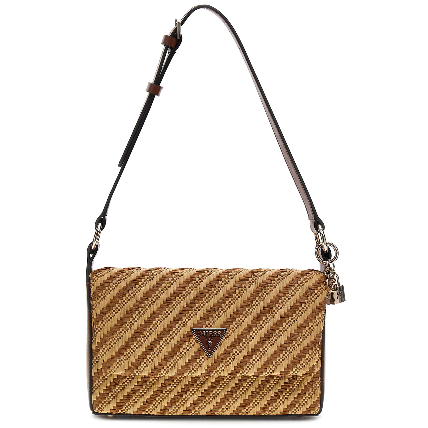 GUESS Schultertasche Simona natural/cognac
