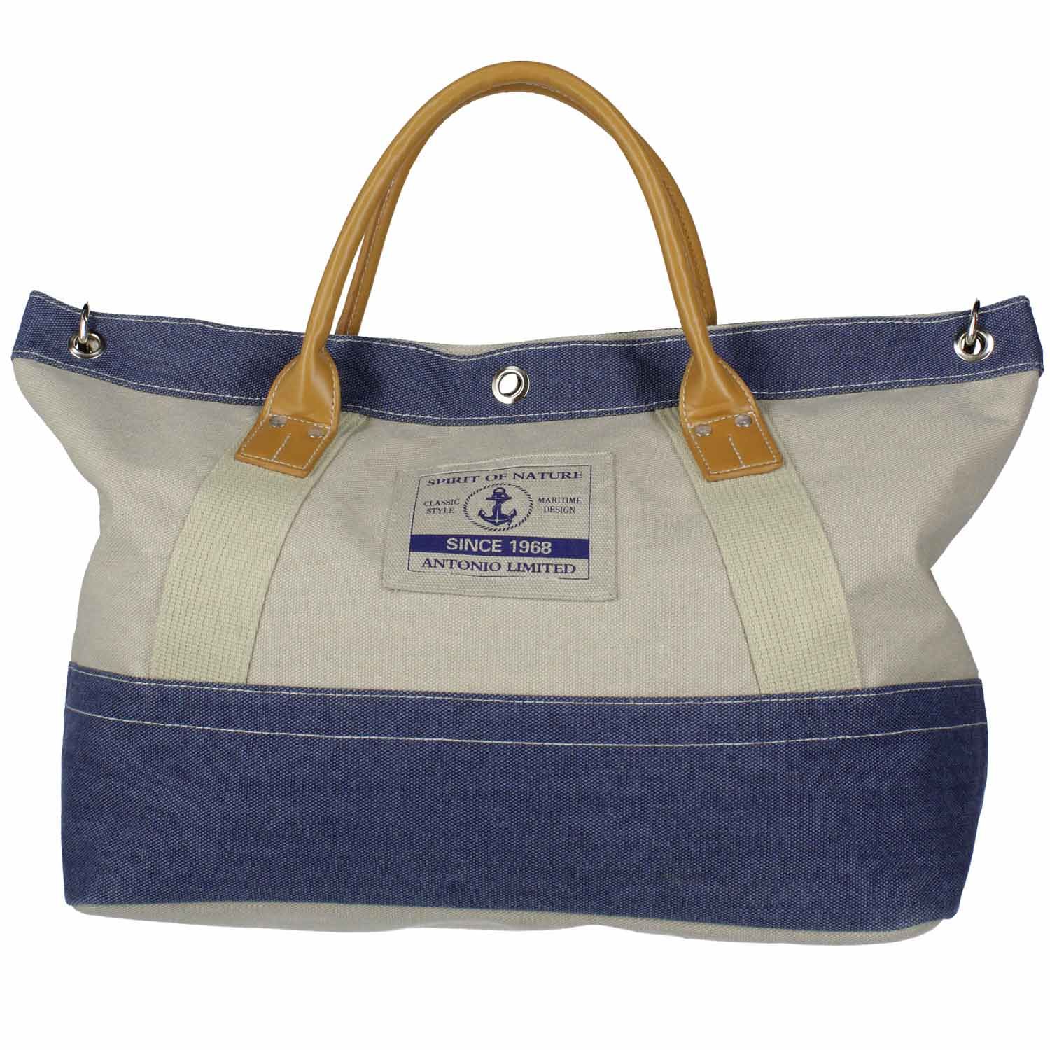 Antonio Strandtasche  beige+blue Abbildung 1