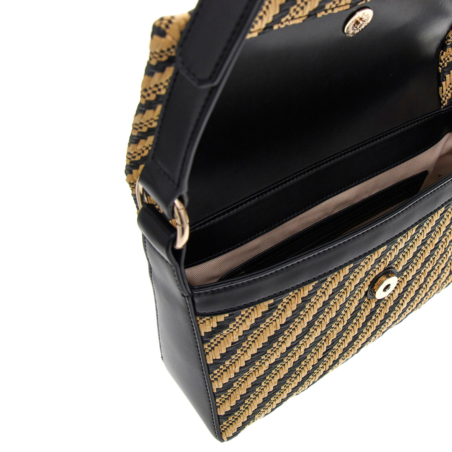 GUESS Schultertasche Simona natural/black Abbildung 3