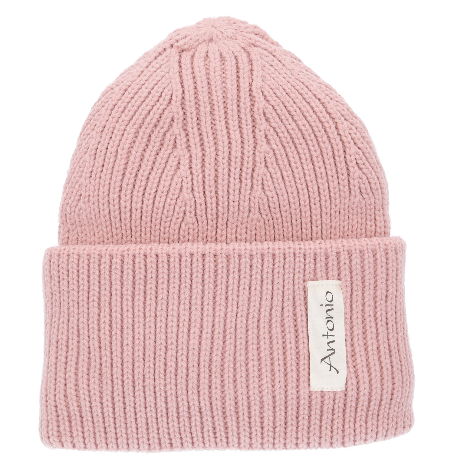 Antonio Winter Strickmütze Beanie mit Umschlag  rosé