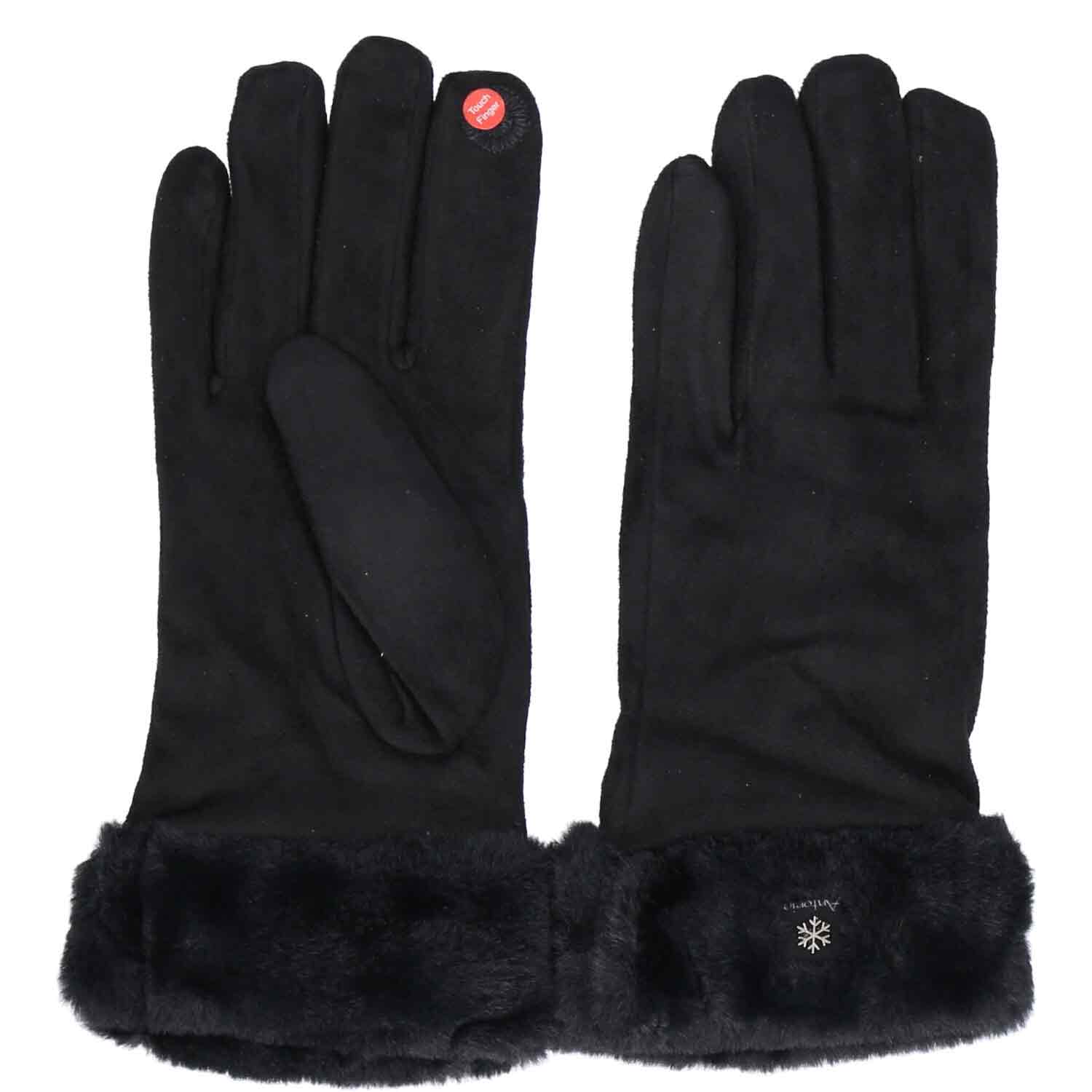 Antonio Damen Winter Fingerhandschuhe  schwarz