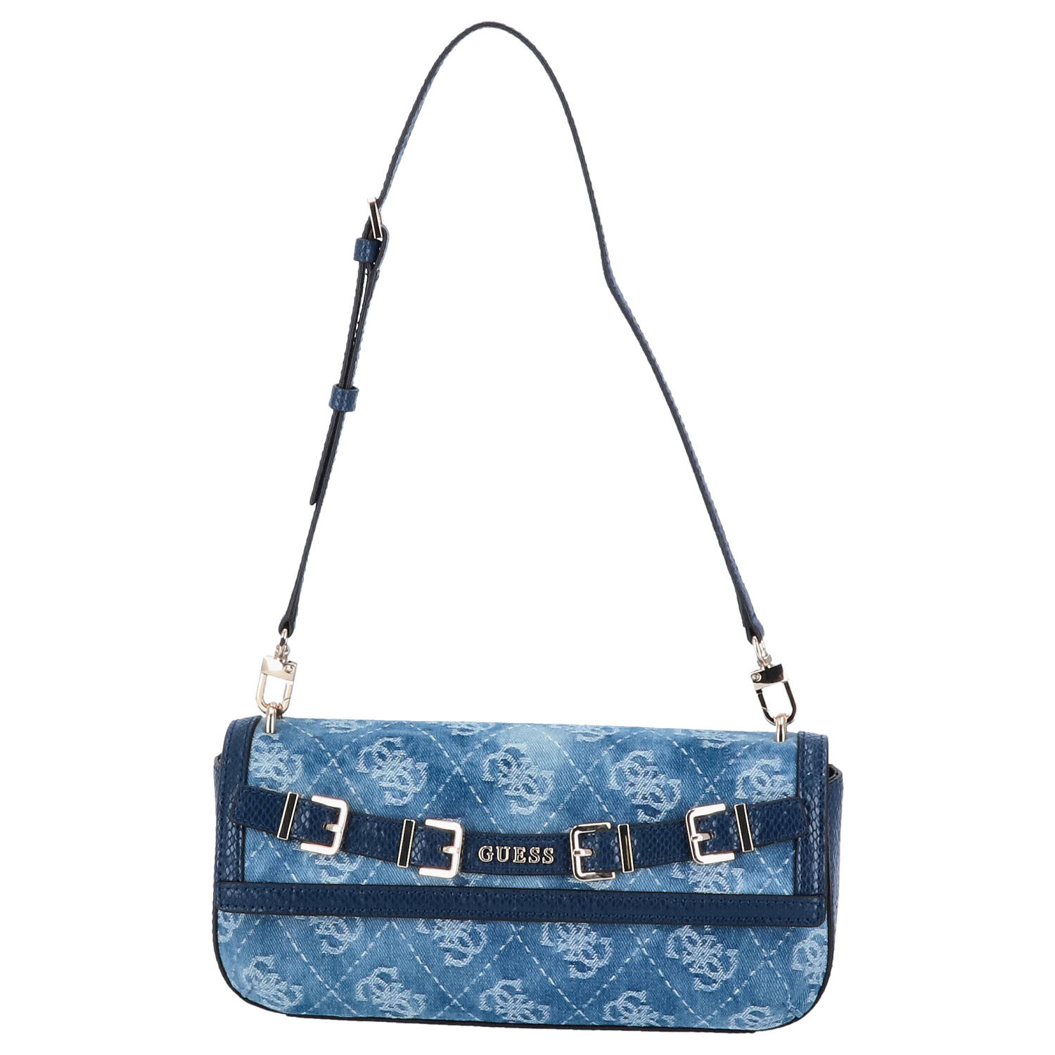 GUESS Handtasche DOVIE Satchel Denim Logo Abbildung 1
