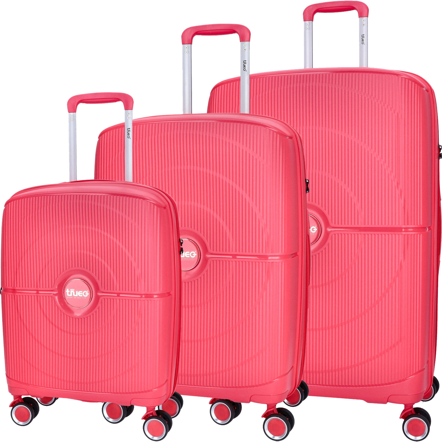 TheTrueC 4-Rad Trolley 3er Set Valencia coral red
