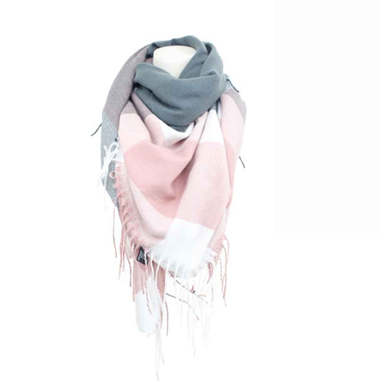 Antonio Damen Schal Viereckstuch Karo Cashmera   Abbildung 1