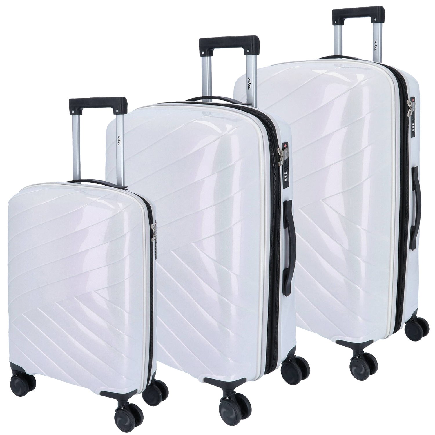 DYX 4 Rollen Trolley 3er Set S/M/L Dubai weiß Abbildung 1