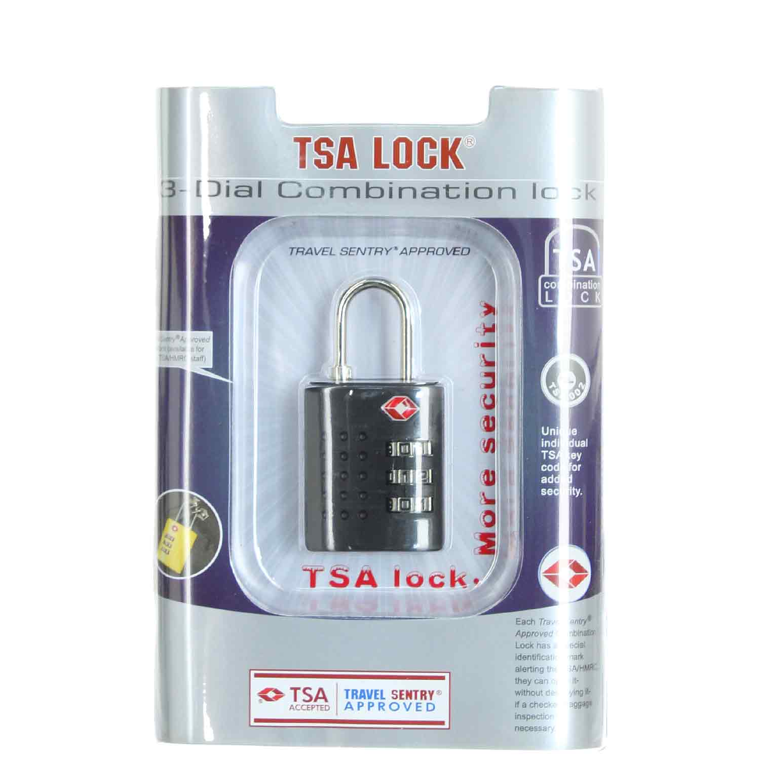 Eurotravel 3-Dial Combination TSA Lock  schwarz