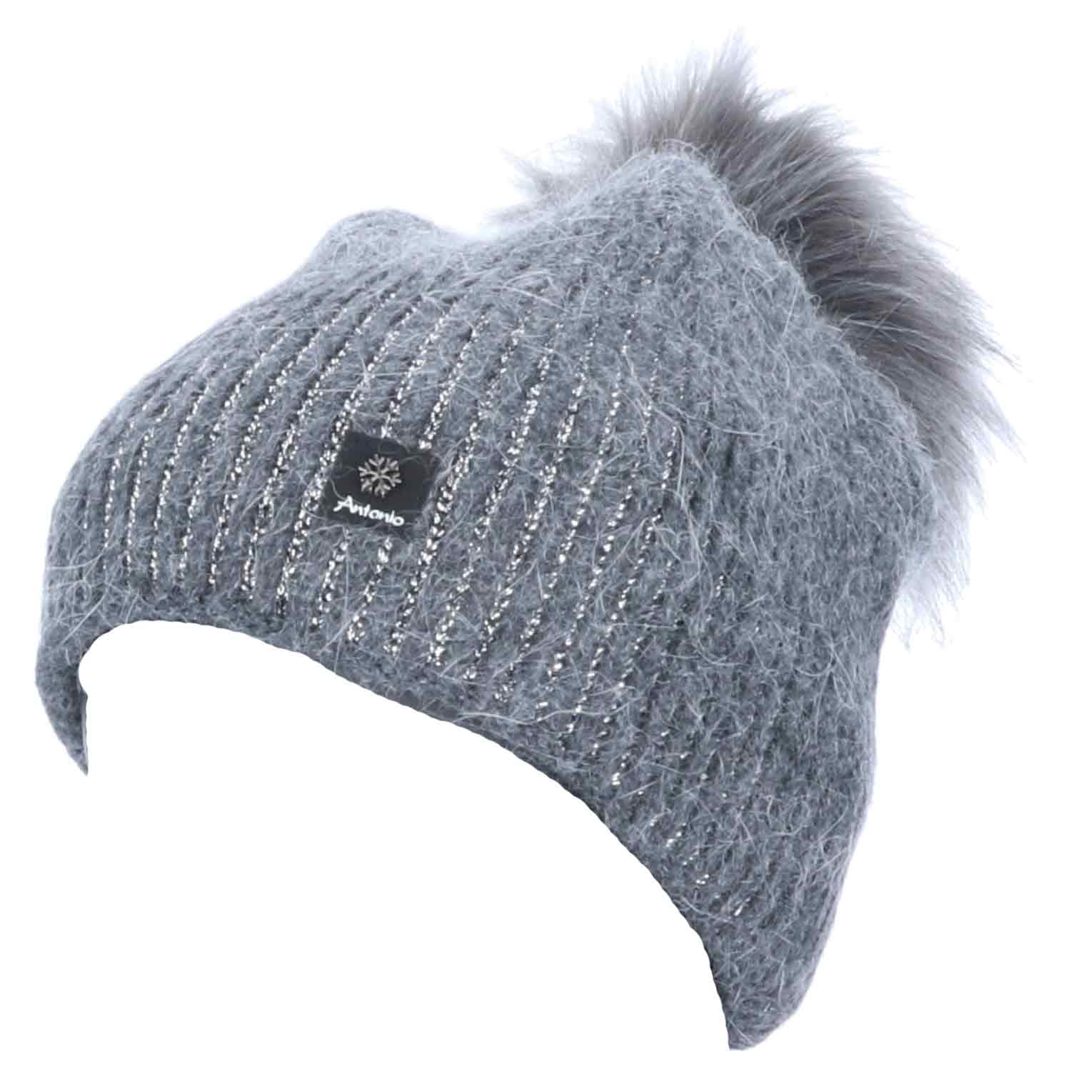 Antonio Damen Winter Strick Mütze Beanie  dark grey Abbildung 2