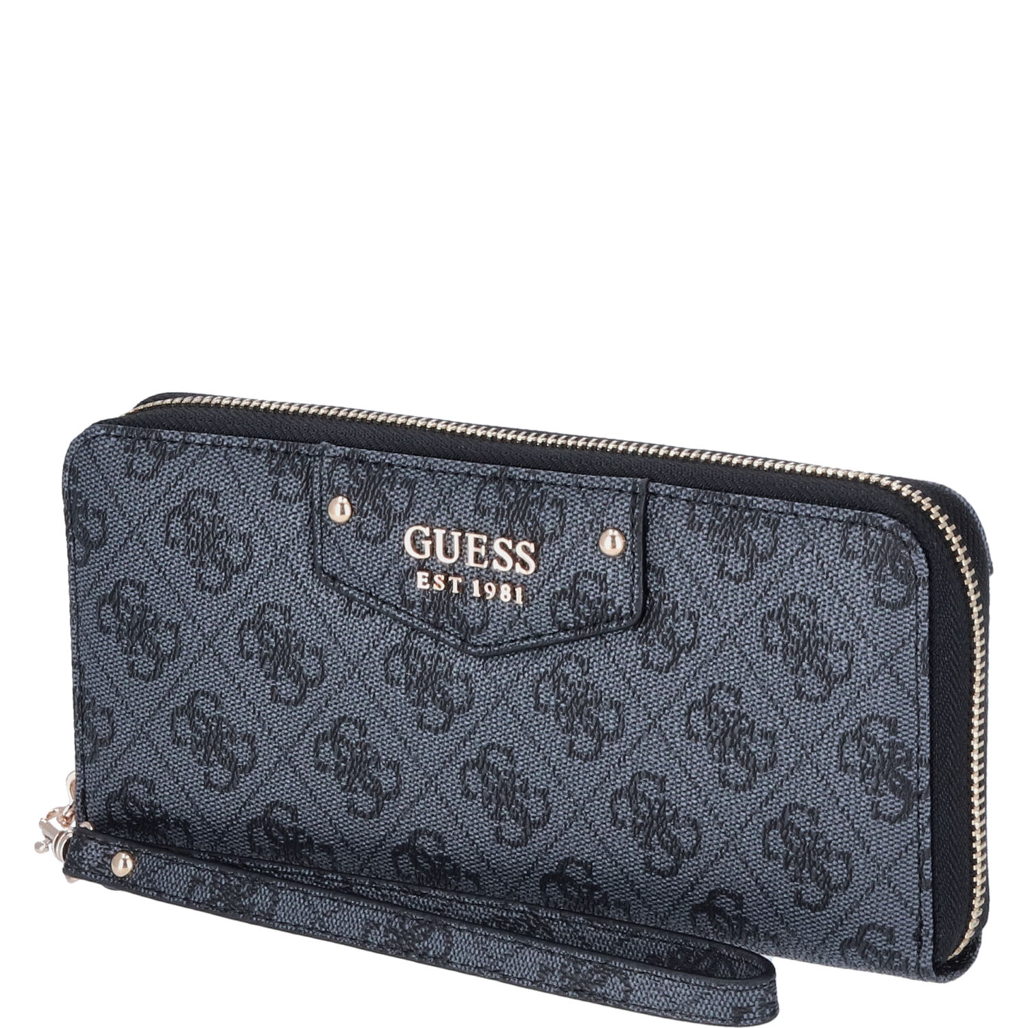 GUESS Damen Geldbörse Eco Brenton Coal Logo