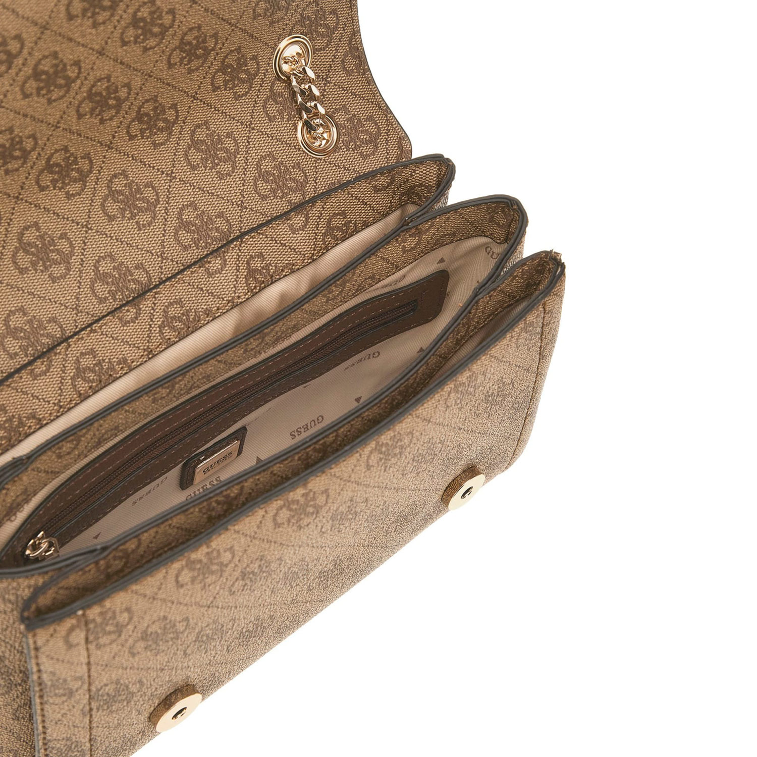 GUESS Umhängetasche Noelle II Latte Logo/Brown Abbildung 3