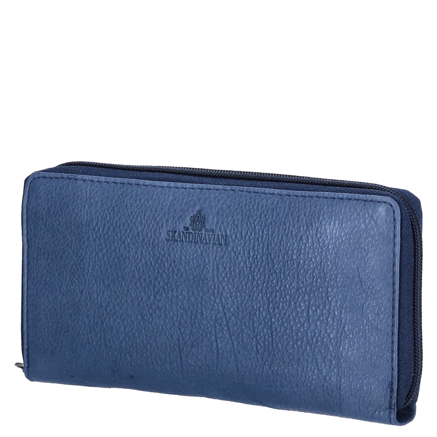The Skandinavian Brand Damen Lederbörse Quer  blau