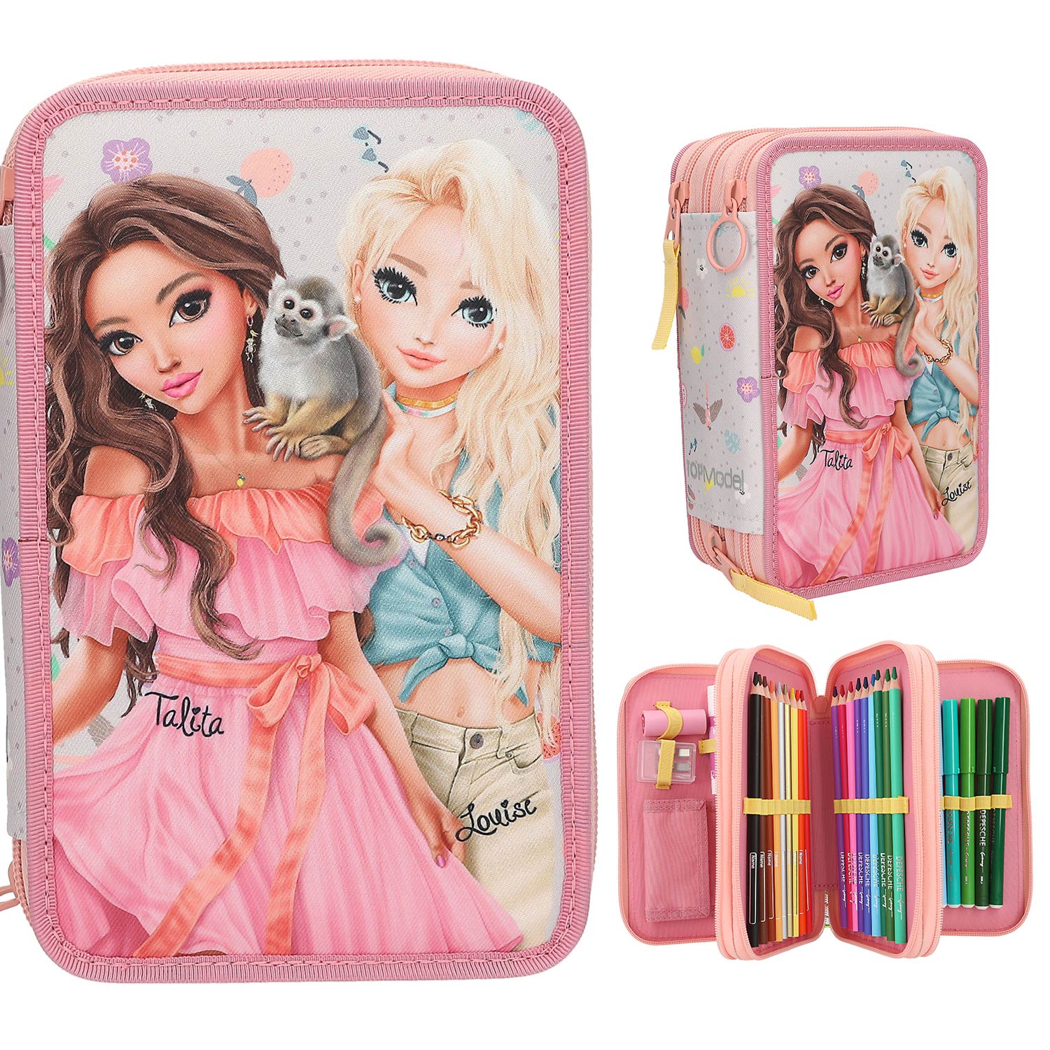 Depesche 3-Fach Federtasche TOPModel JUICY 83-Pink Abbildung 1