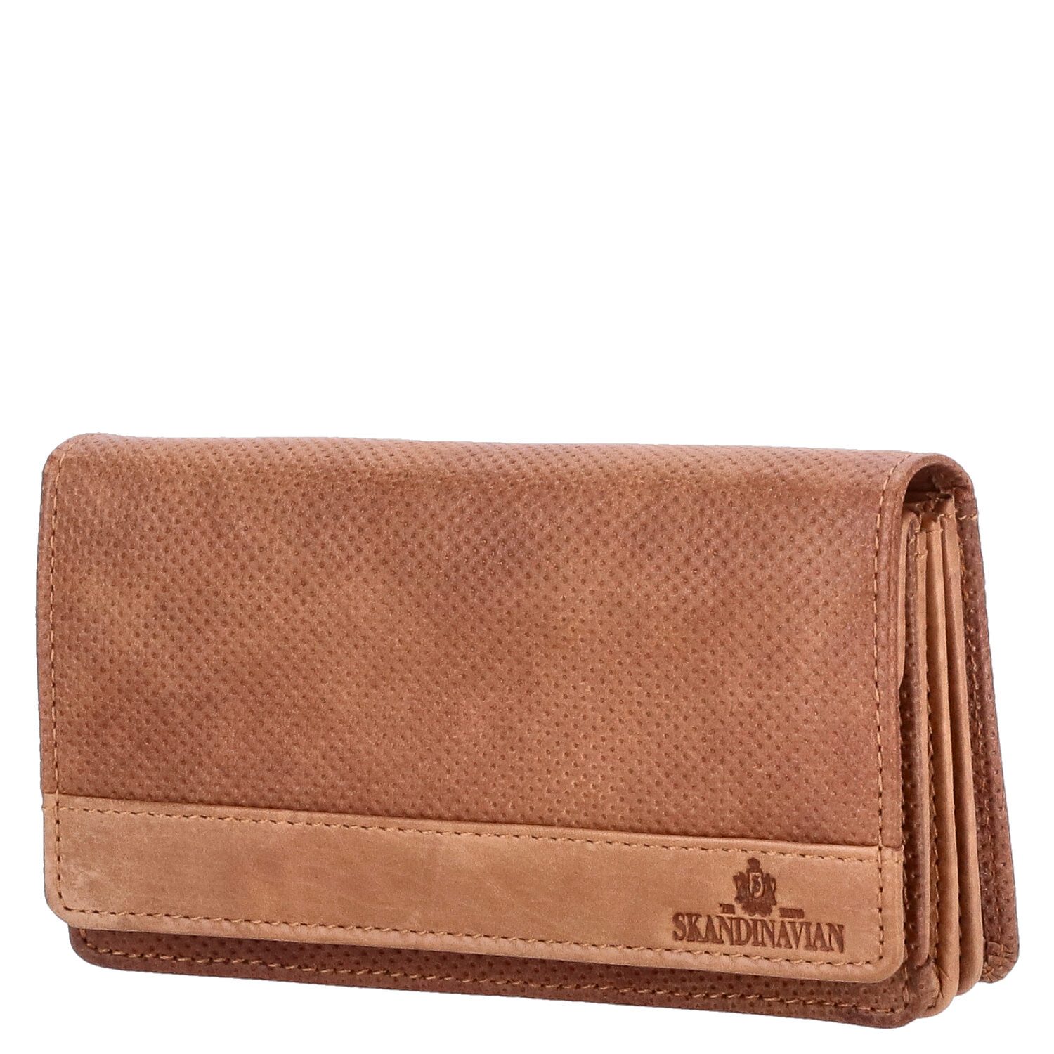 The Skandinavian Brand Damen Leder Geldbörse Quer  Cognac