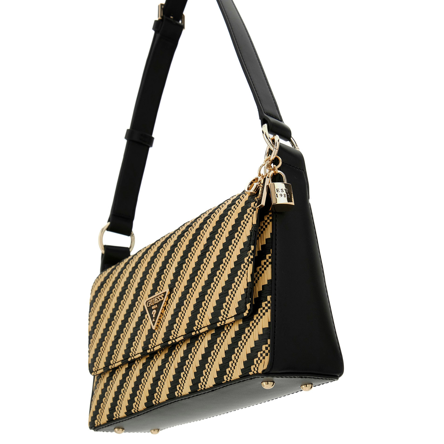 GUESS Schultertasche Simona natural/black Abbildung 4