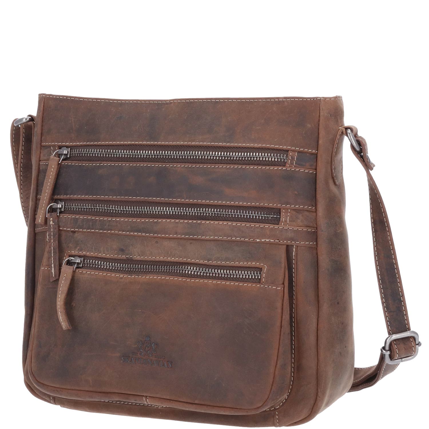 The Skandinavian Brand Leder Umhängetasche Hunter  braun