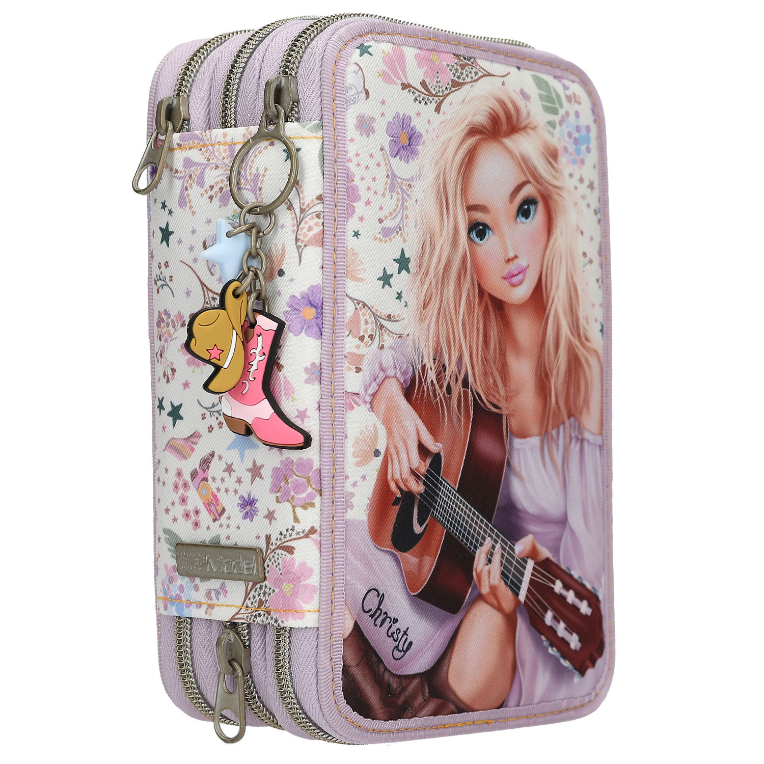 Depesche 3-Fach Federtasche COWGIRL Creme und Lila Abbildung 3