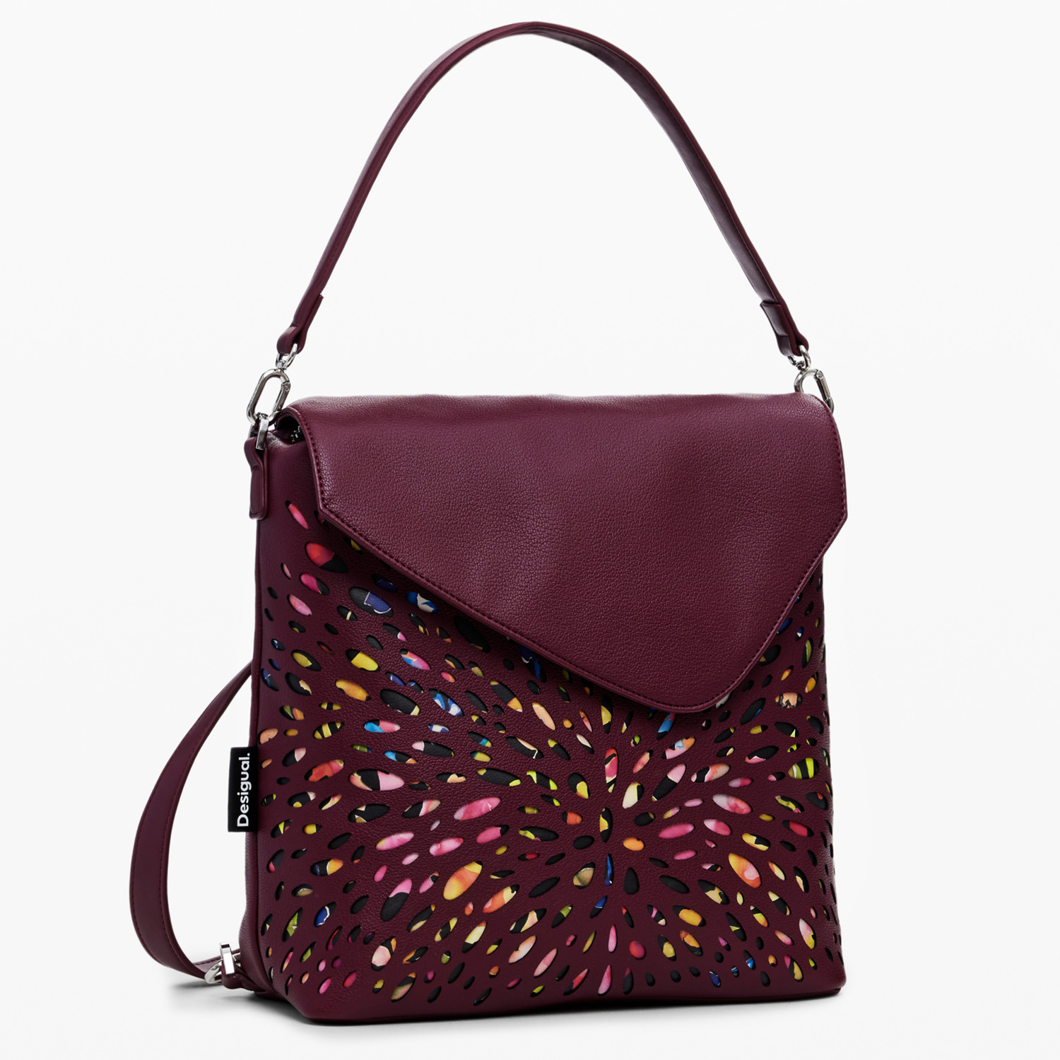 Desigual Damen Rucksack/Tasche 2in1 Blackwell Jersey Granate
