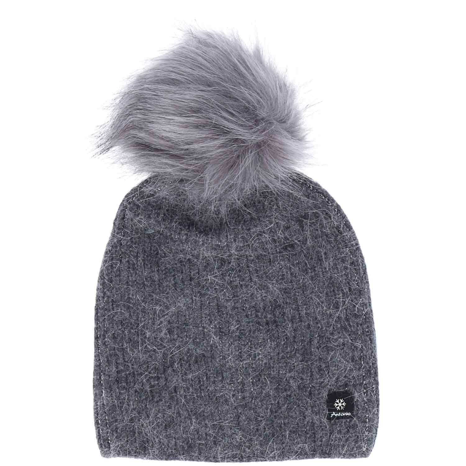 Antonio Damen Winter Strick Mütze Beanie  dark grey Abbildung 1