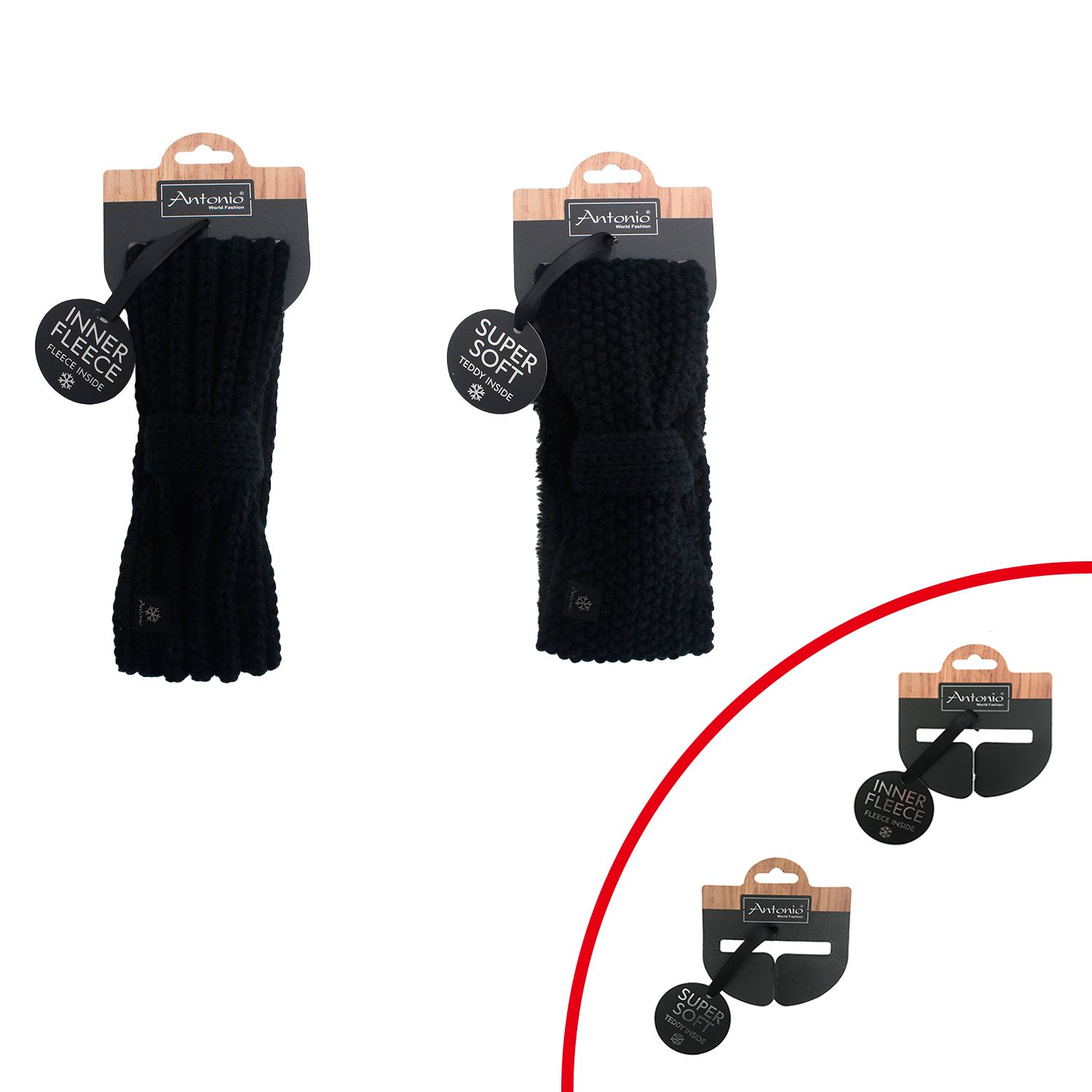 Antonio Damen Strickstirnband mit Fleece   Abbildung 3