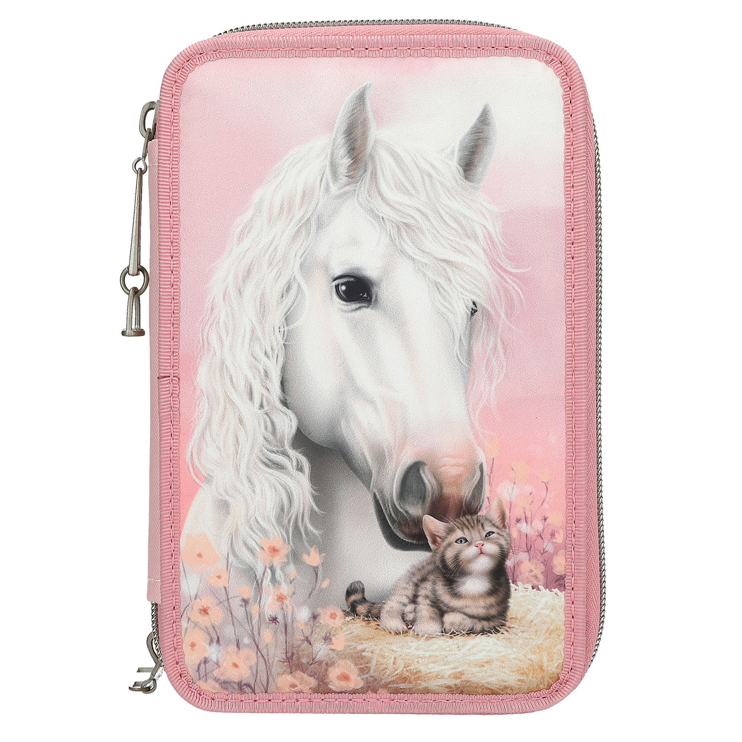 Depesche 3-Fach Federtasche TRUE FRIENDS Rosa Abbildung 1