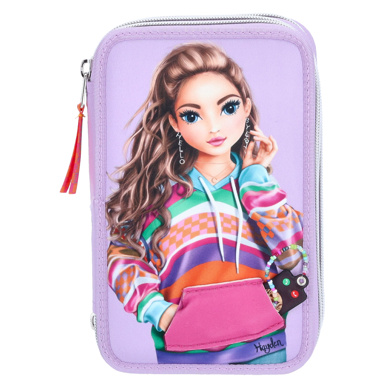 Depesche 3-Fach Federtasche mit appliziertem Smartphone TOPModel JOY lila Abbildung 4