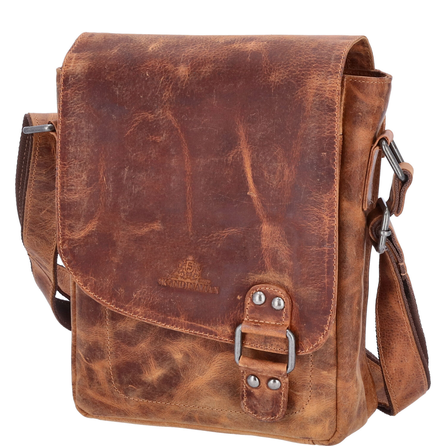 The Skandinavian Brand Leder Umhängetasche Hunter  Cognac