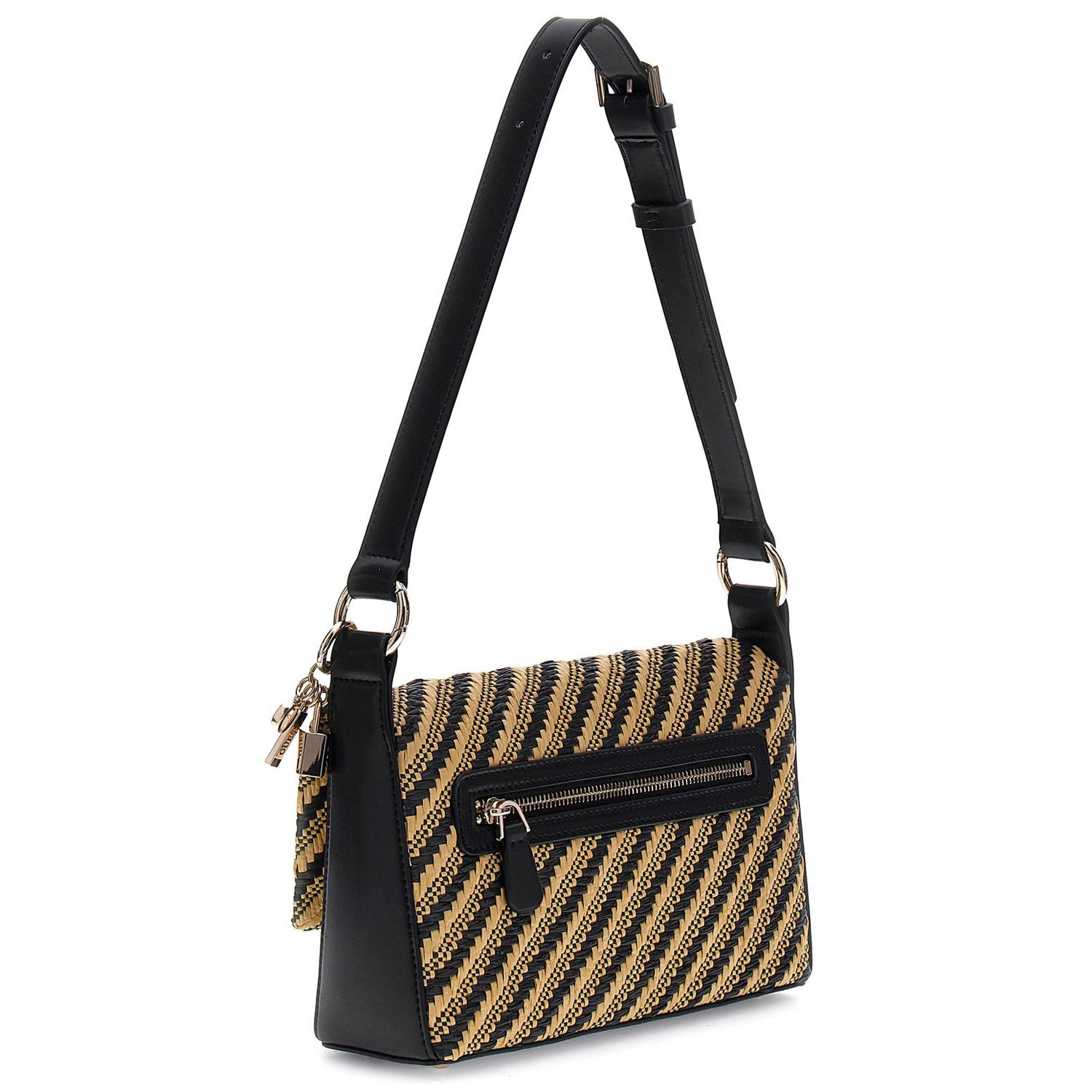 GUESS Schultertasche Simona natural/black Abbildung 2