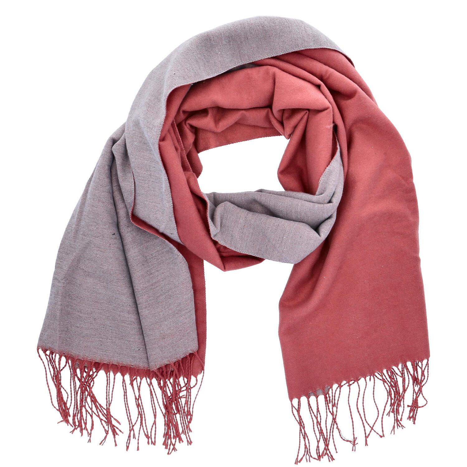 Antonio Damen Schal soft Cashmera double face  lachs/grau