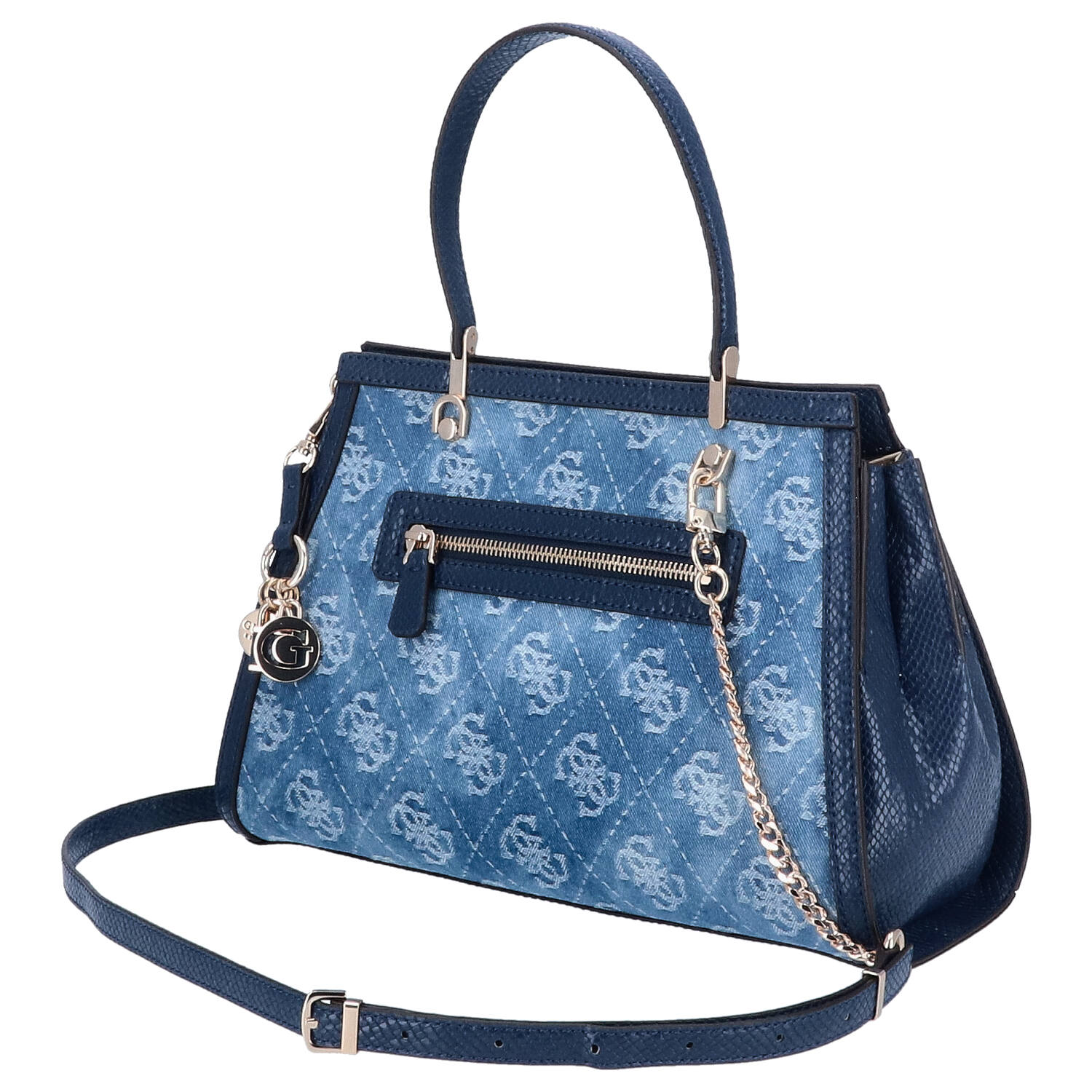 GUESS Handtasche DOVIE Satchel Denim Logo Abbildung 6